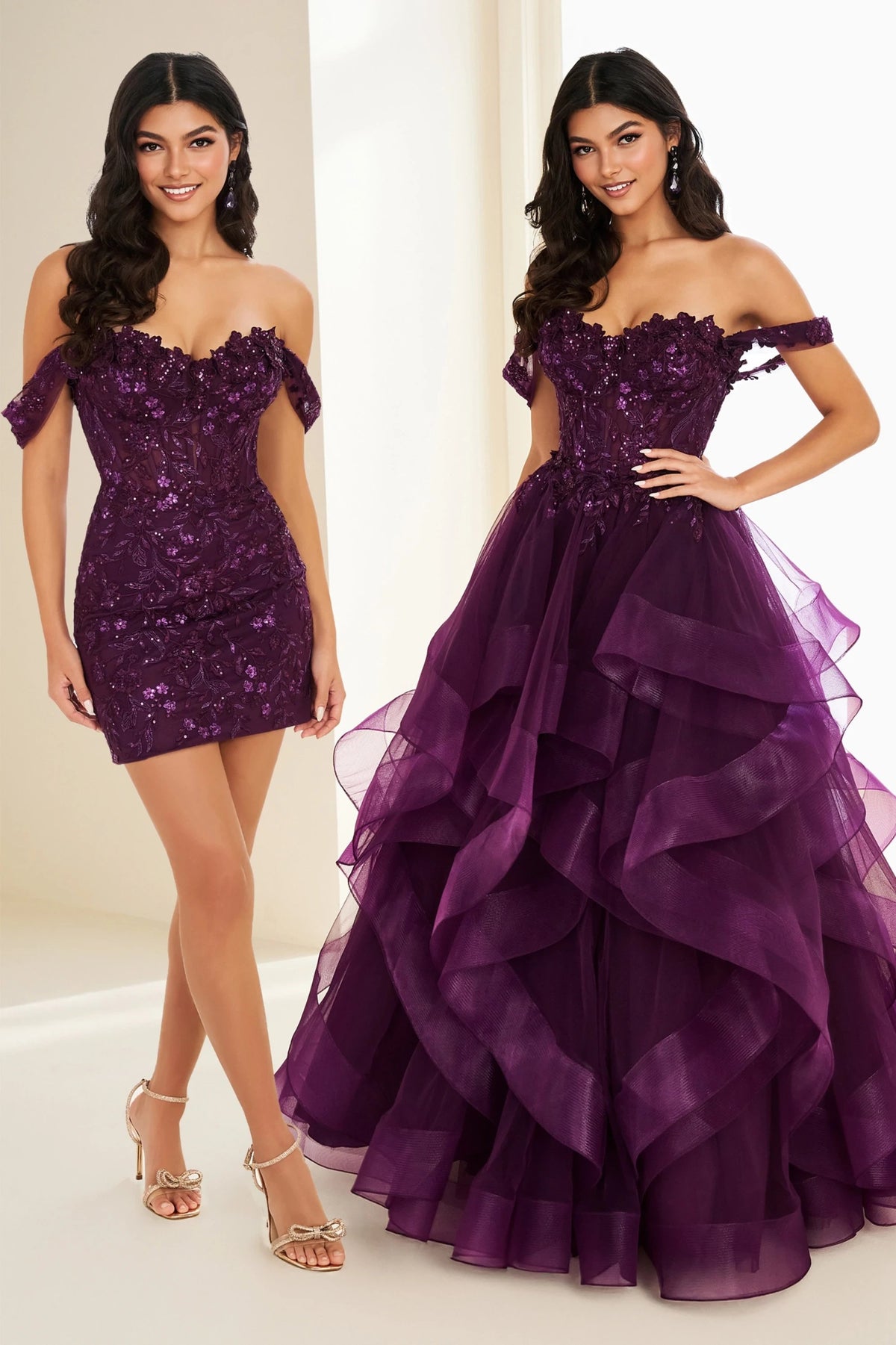 Ellie Wilde Prom Dress Dark Plum / 00 Ellie Wilde EW37201
