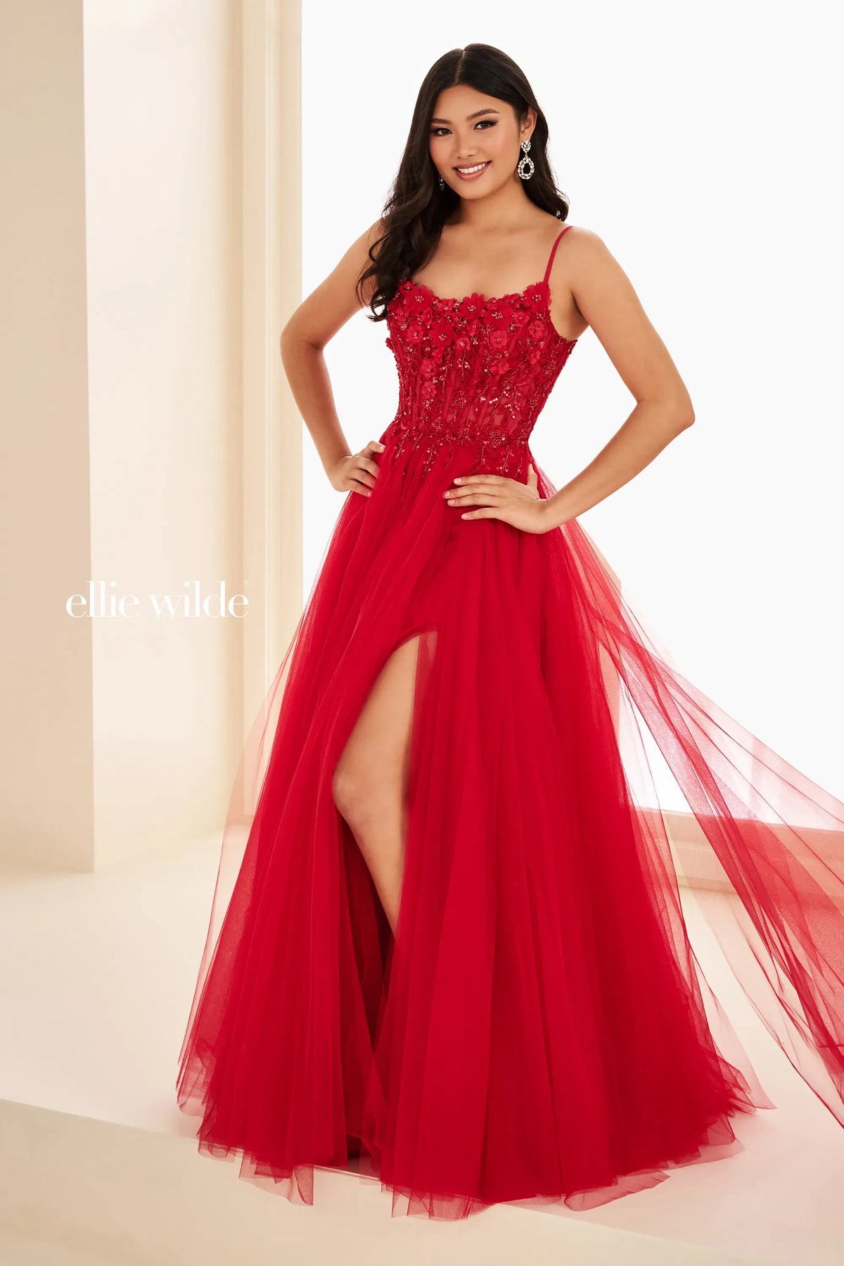 Ellie Wilde Prom Dress Dark Red / 00 Ellie Wilde EW37112