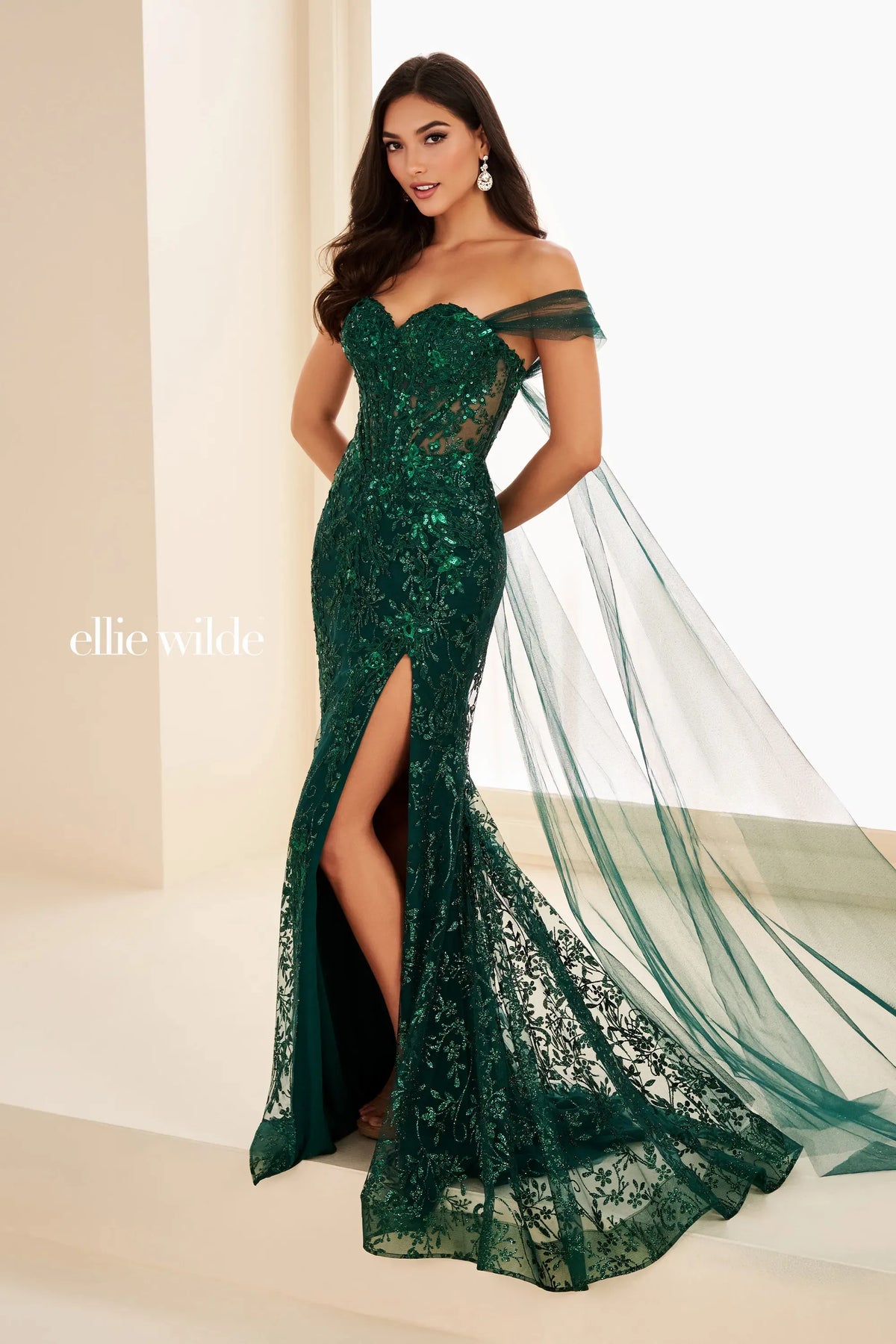 Ellie Wilde Prom Dress Emerald / 00 Ellie Wilde EW37030