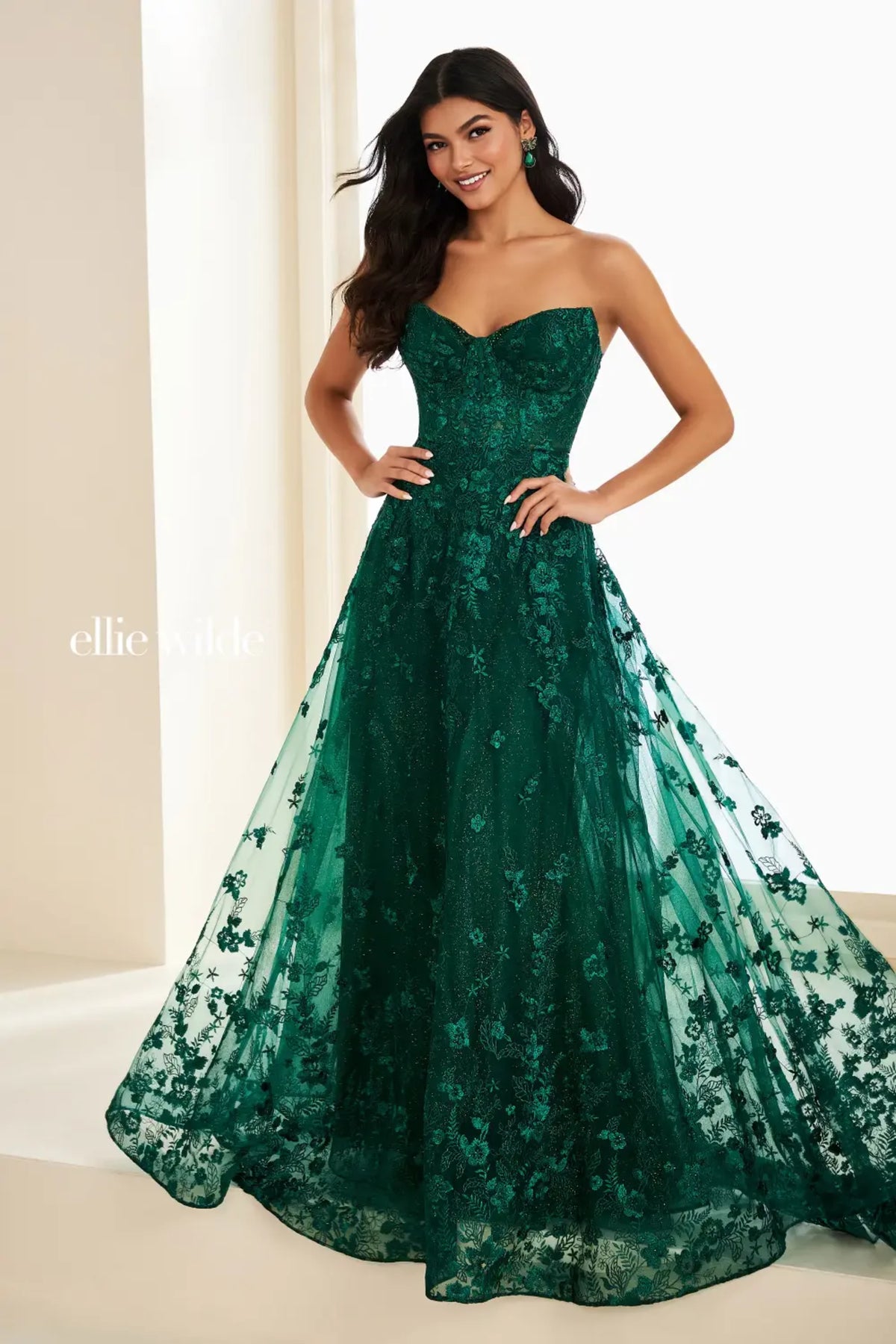 Ellie Wilde Prom Dress Emerald / 00 Ellie Wilde EW37225
