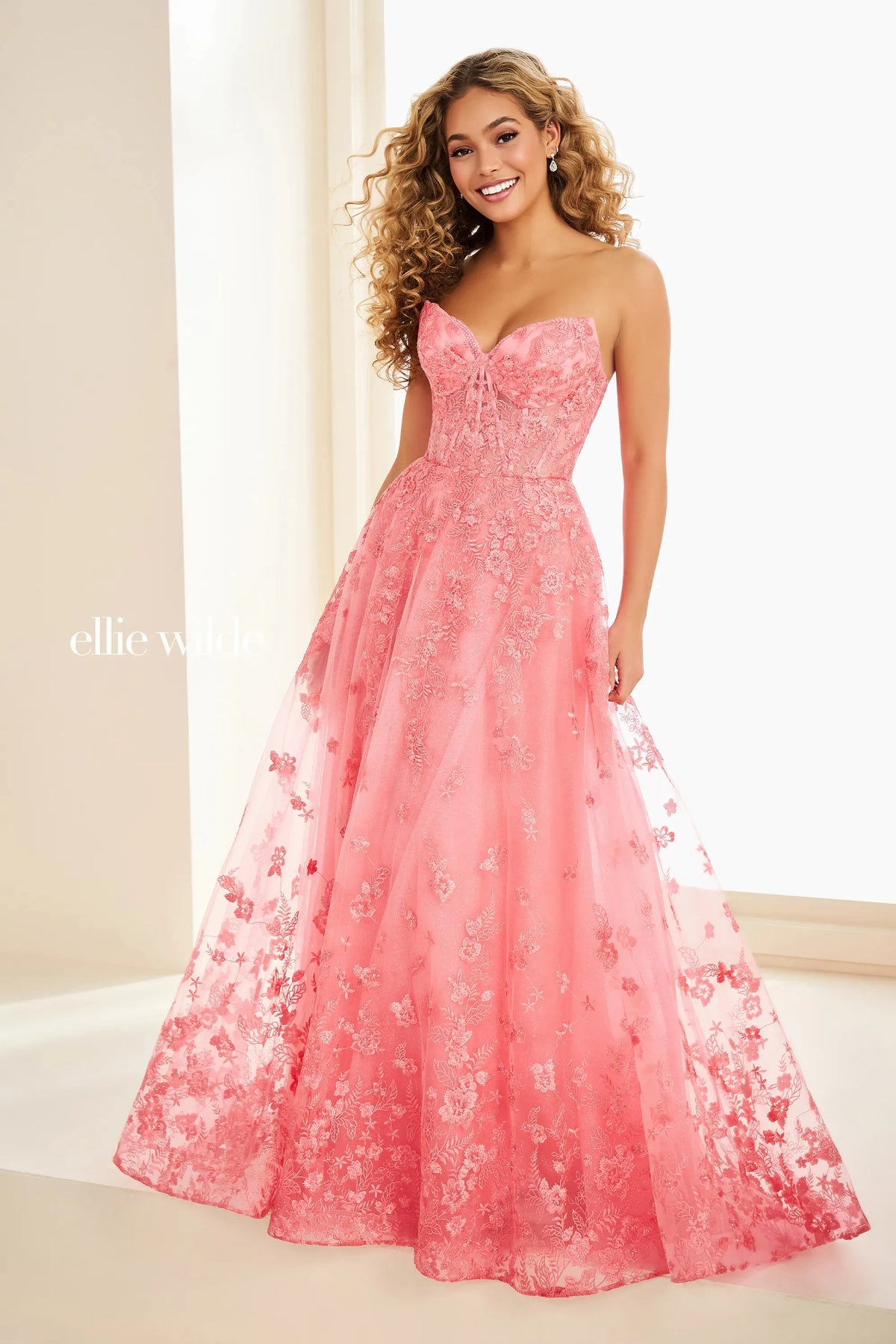 Ellie Wilde Prom Dress Flamingo Pink / 00 Ellie Wilde EW37225