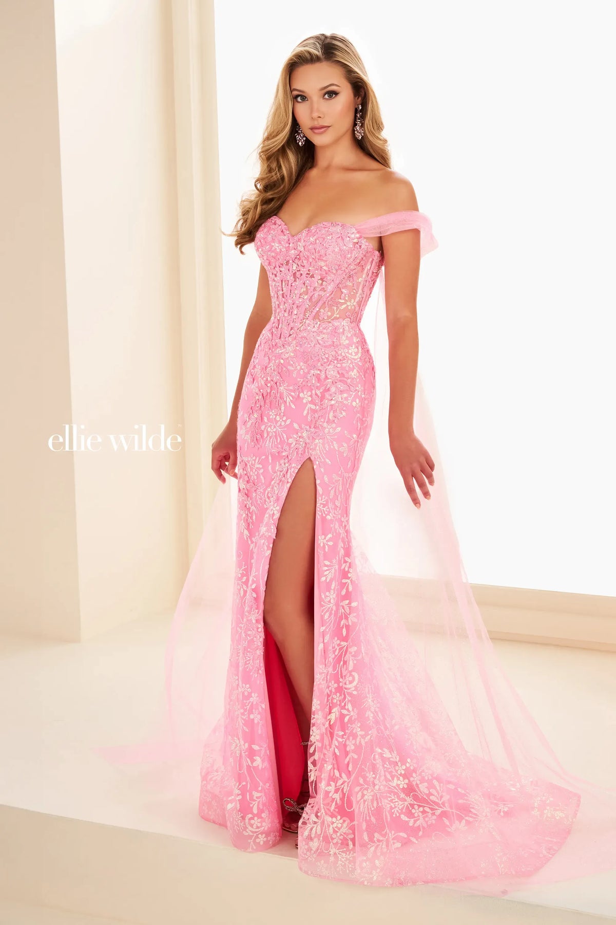 Ellie Wilde Prom Dress Hot Pink / 00 Ellie Wilde EW37030