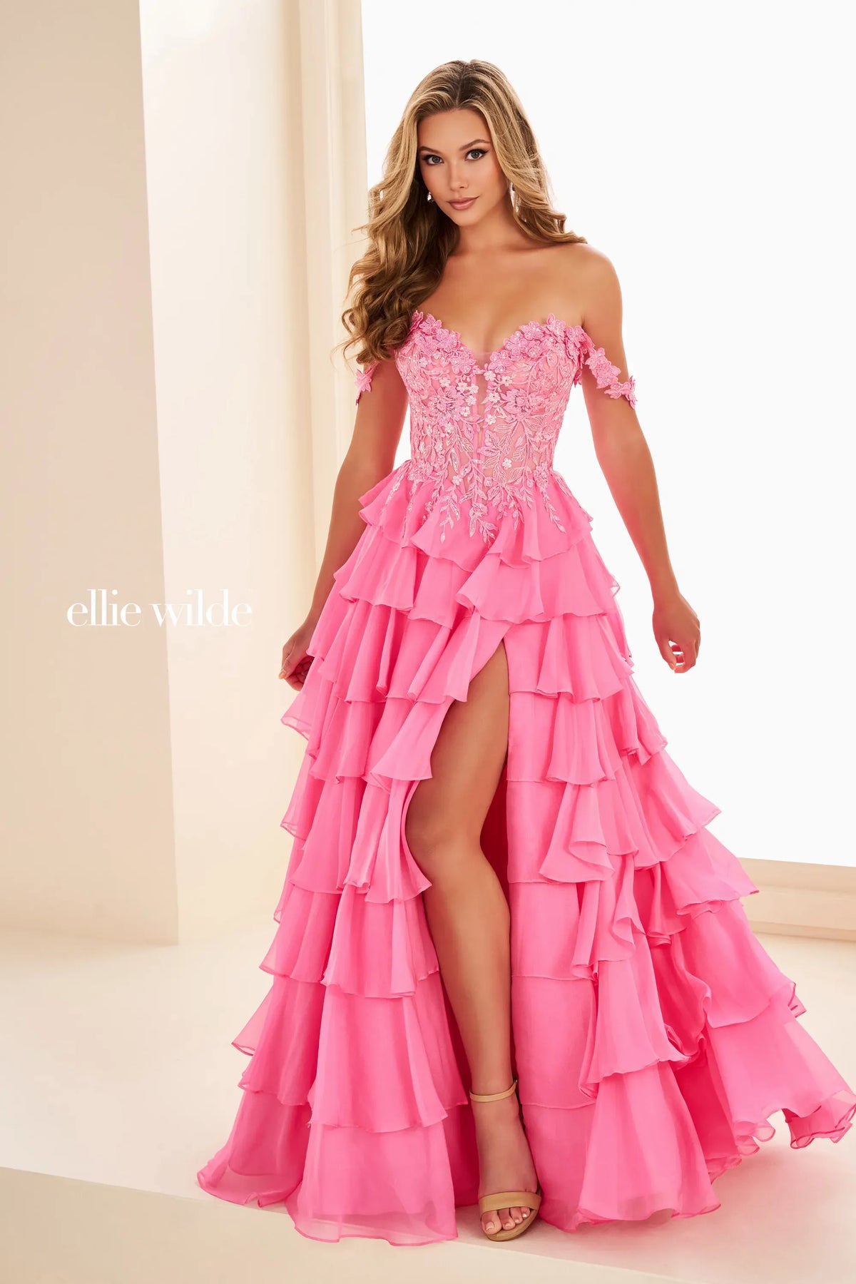 Ellie Wilde Prom Dress Hot Pink / 00 Ellie Wilde EW37108