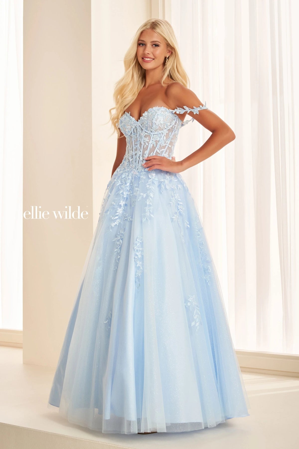 Ellie Wilde Prom Dress Light Blue / 00 Ellie Wilde EW37028