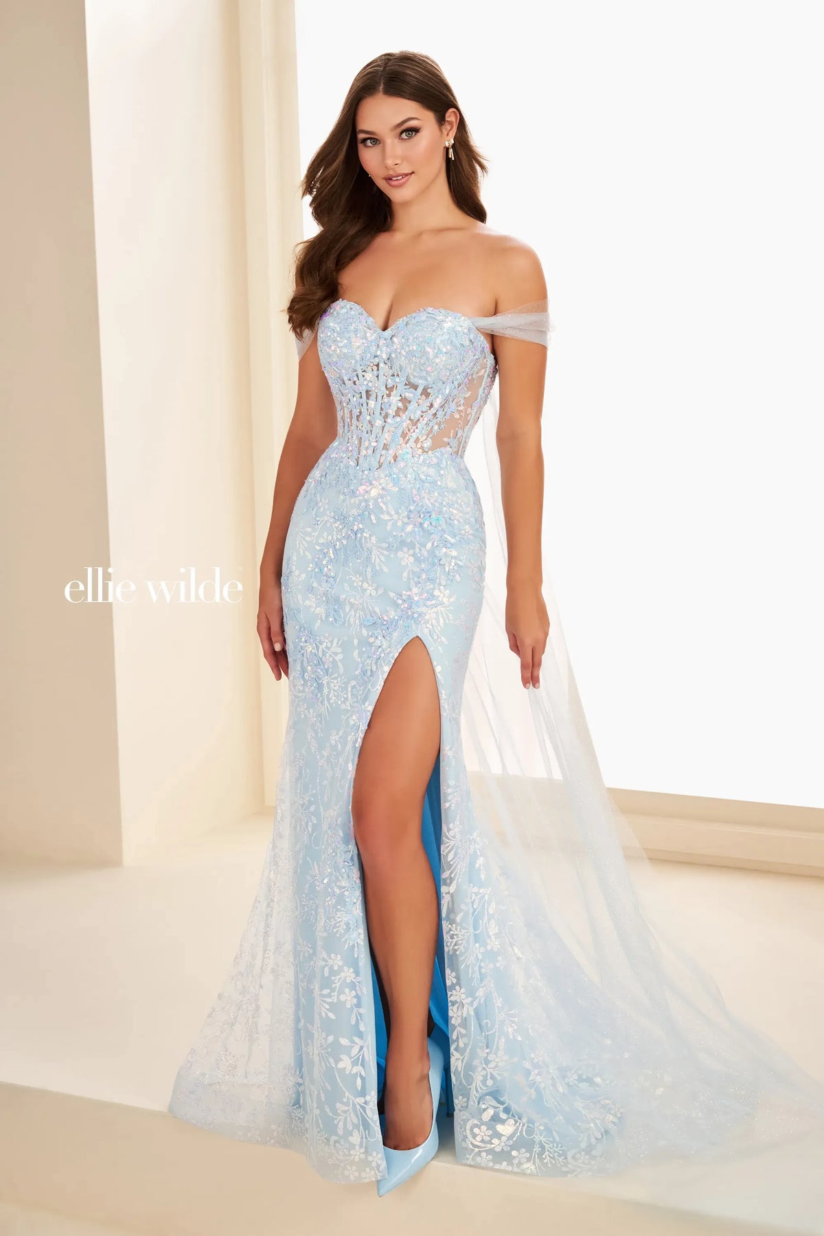 Ellie Wilde Prom Dress Light Blue / 00 Ellie Wilde EW37030