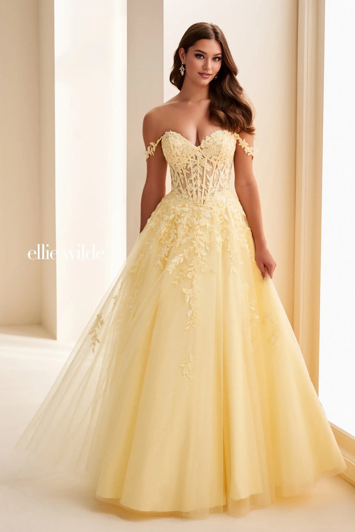 Ellie Wilde Prom Dress Light Yellow / 00 Ellie Wilde EW37028