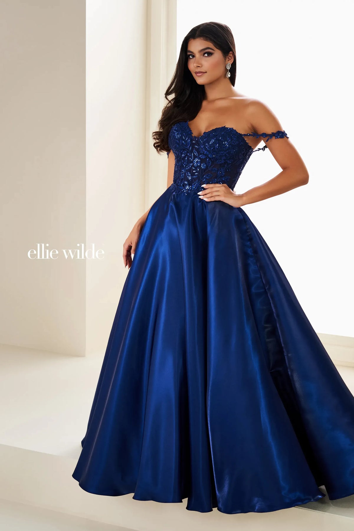 Ellie Wilde Prom Dress Navy Blue / 00 Ellie Wilde EW37202