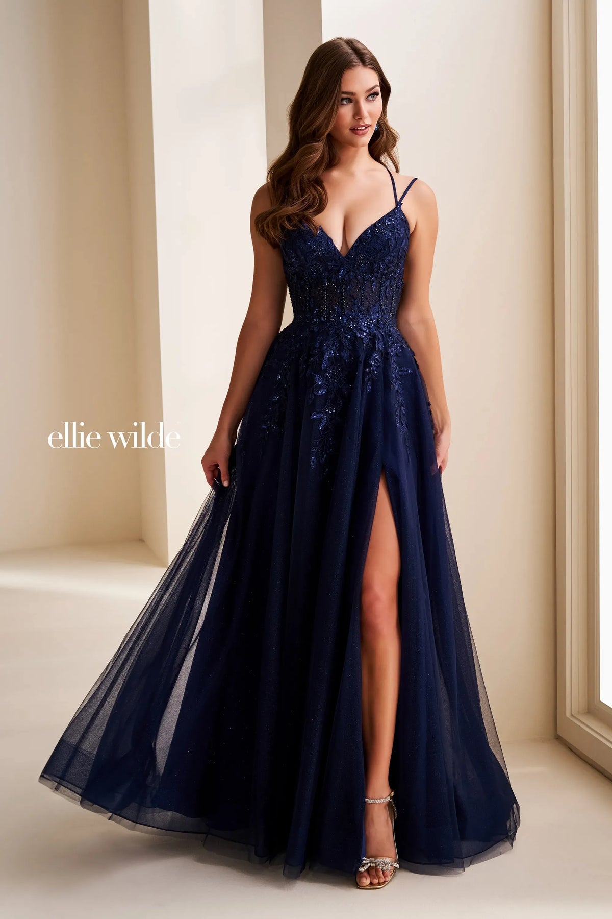Ellie Wilde Prom Dress Navy Blue / 00 Ellie Wilde EW37212