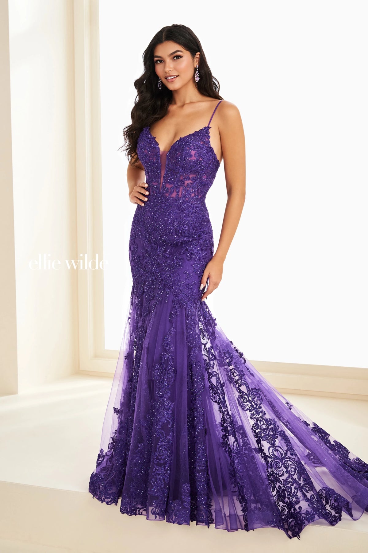 Ellie Wilde Prom Dress Purple / 00 Ellie Wilde EW37209