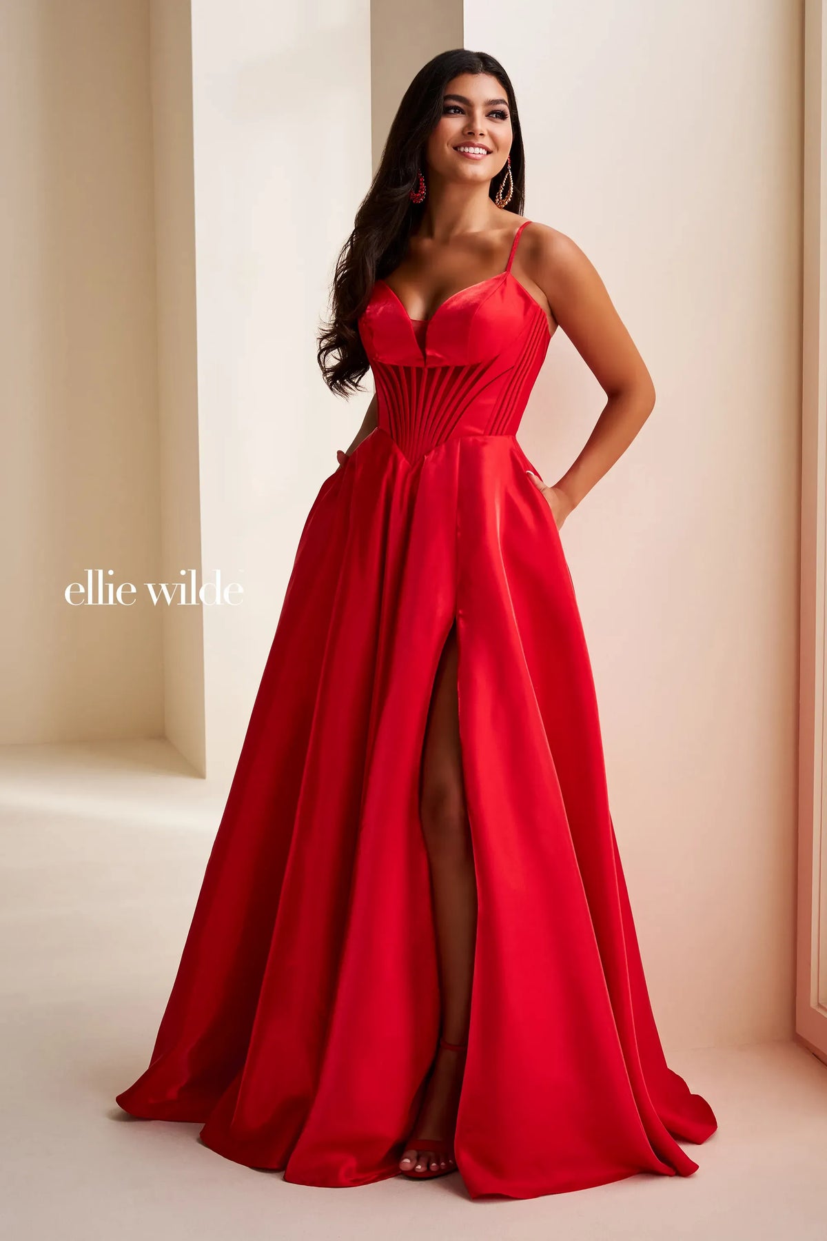 Ellie Wilde Prom Dress Red / 00 Ellie Wilde EW37226