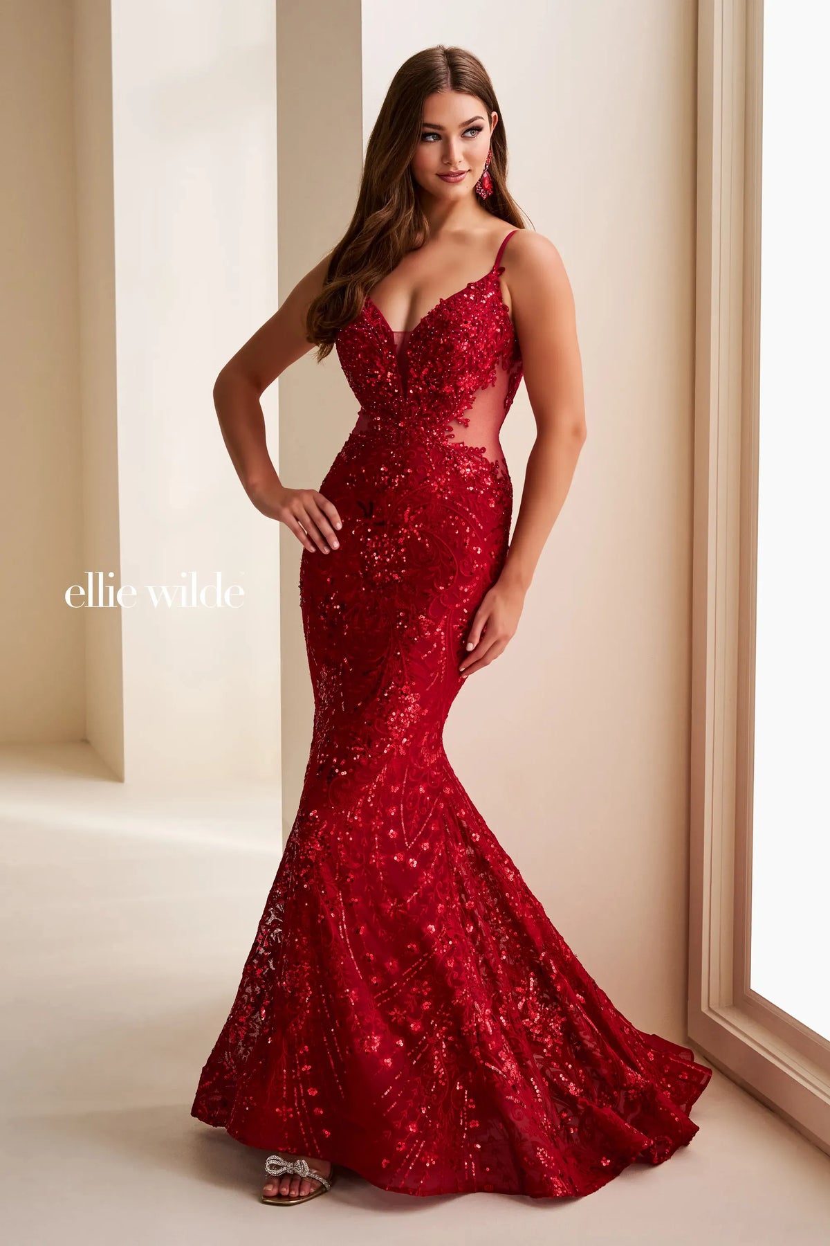 Ellie Wilde Prom Dress Red / 00 Ellie Wilde EW37227