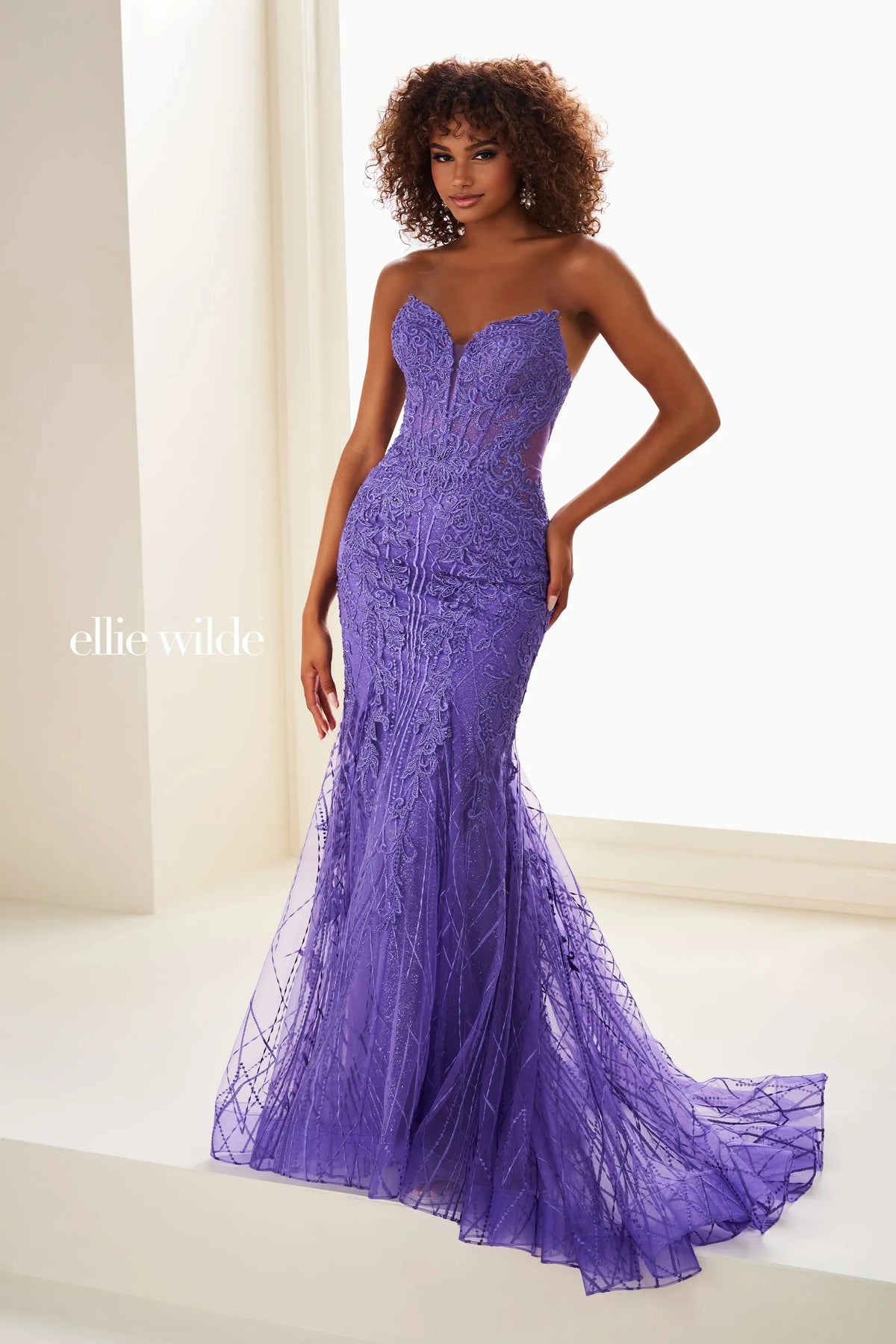Ellie Wilde Prom Dress Violet / 00 Ellie Wilde EW37114