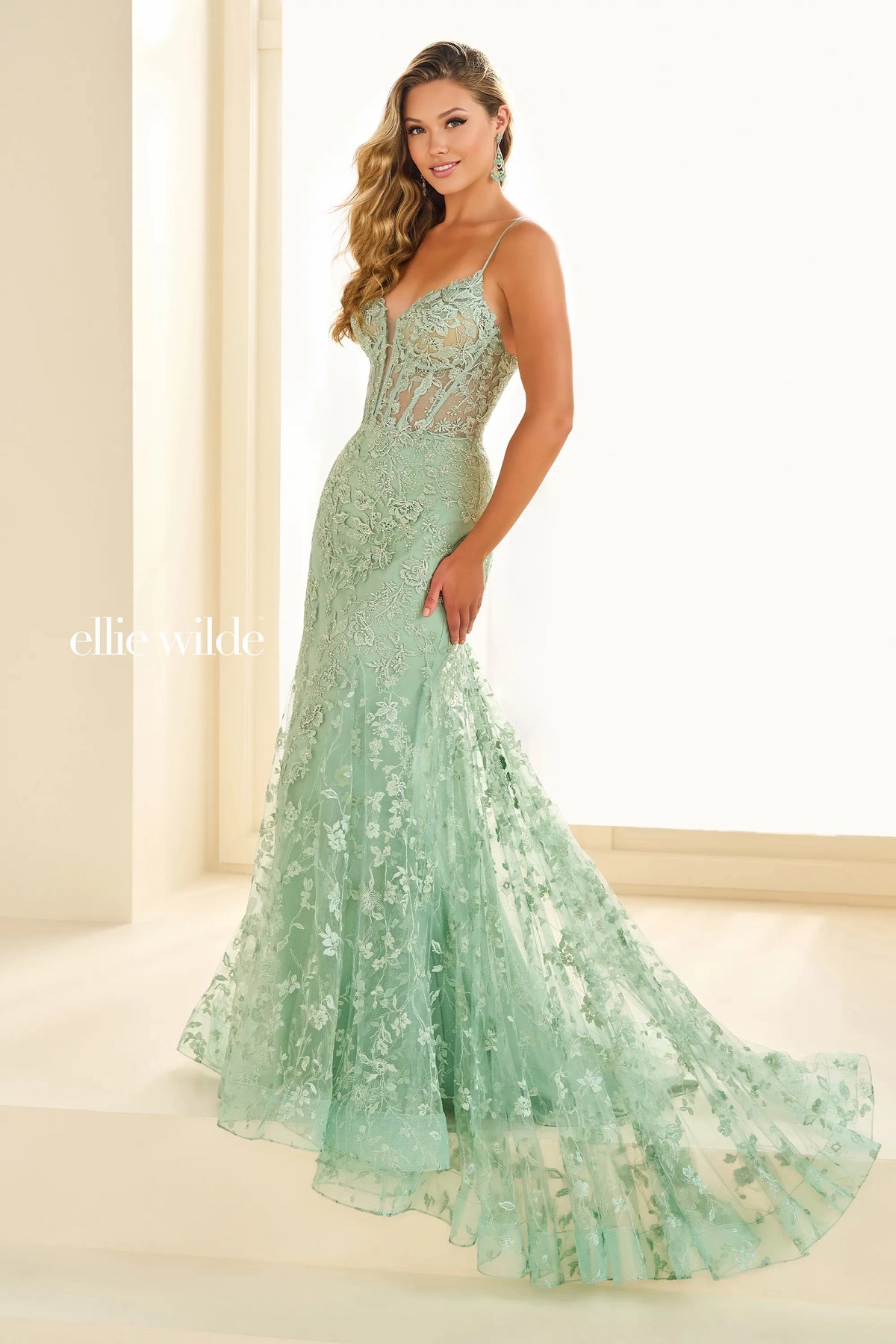 Ellie Wilde Prom Dress Sage Ellie Wilde EW36008