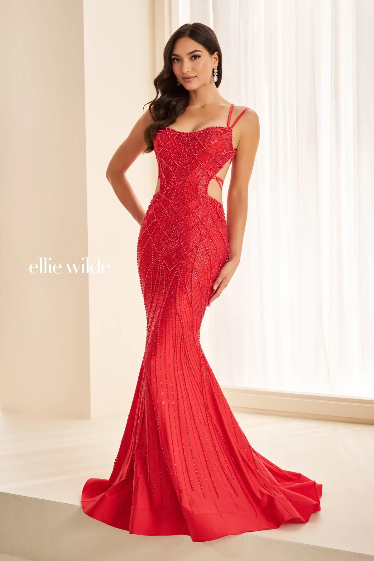 Ellie Wilde Prom Dress Red Ellie Wilde EW38062