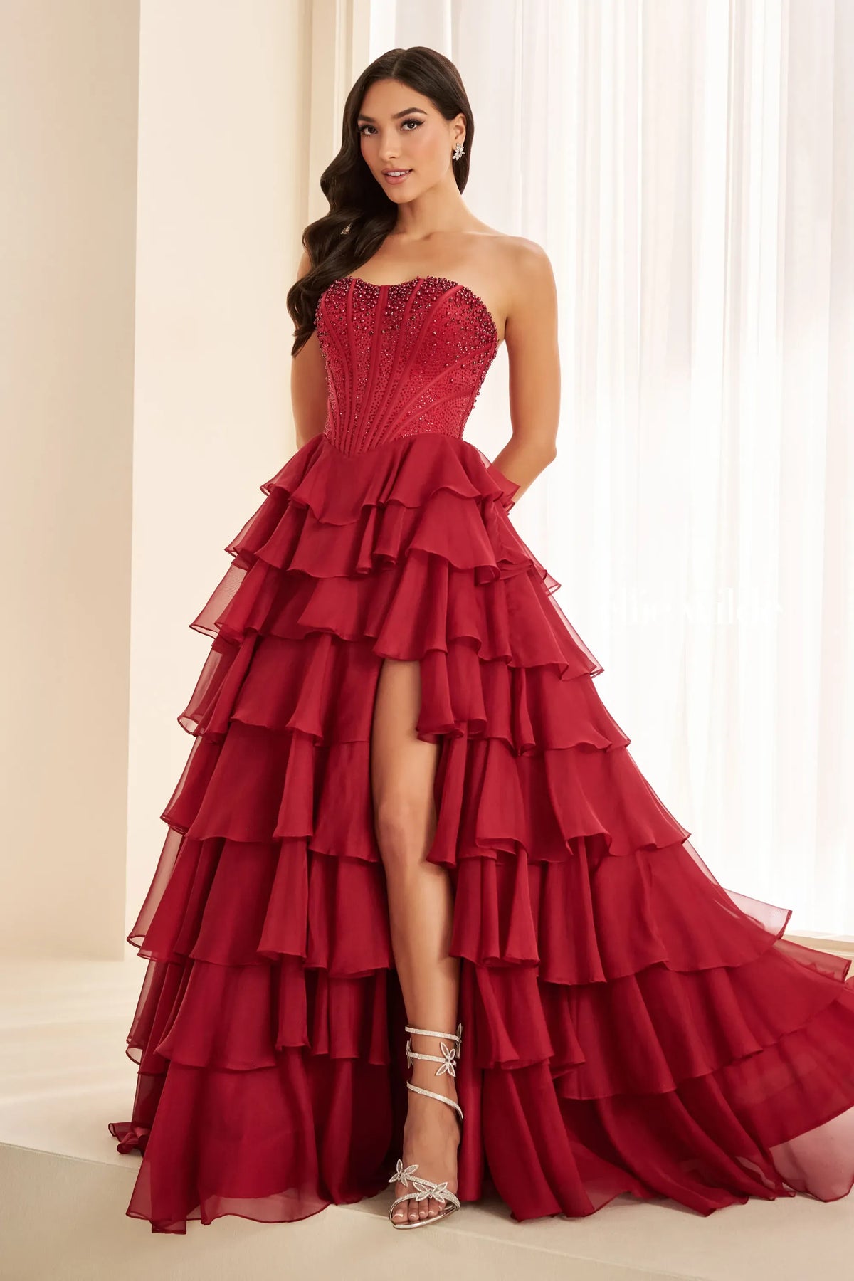 Ellie Wilde Prom Dress Wine Ellie Wilde EW38077