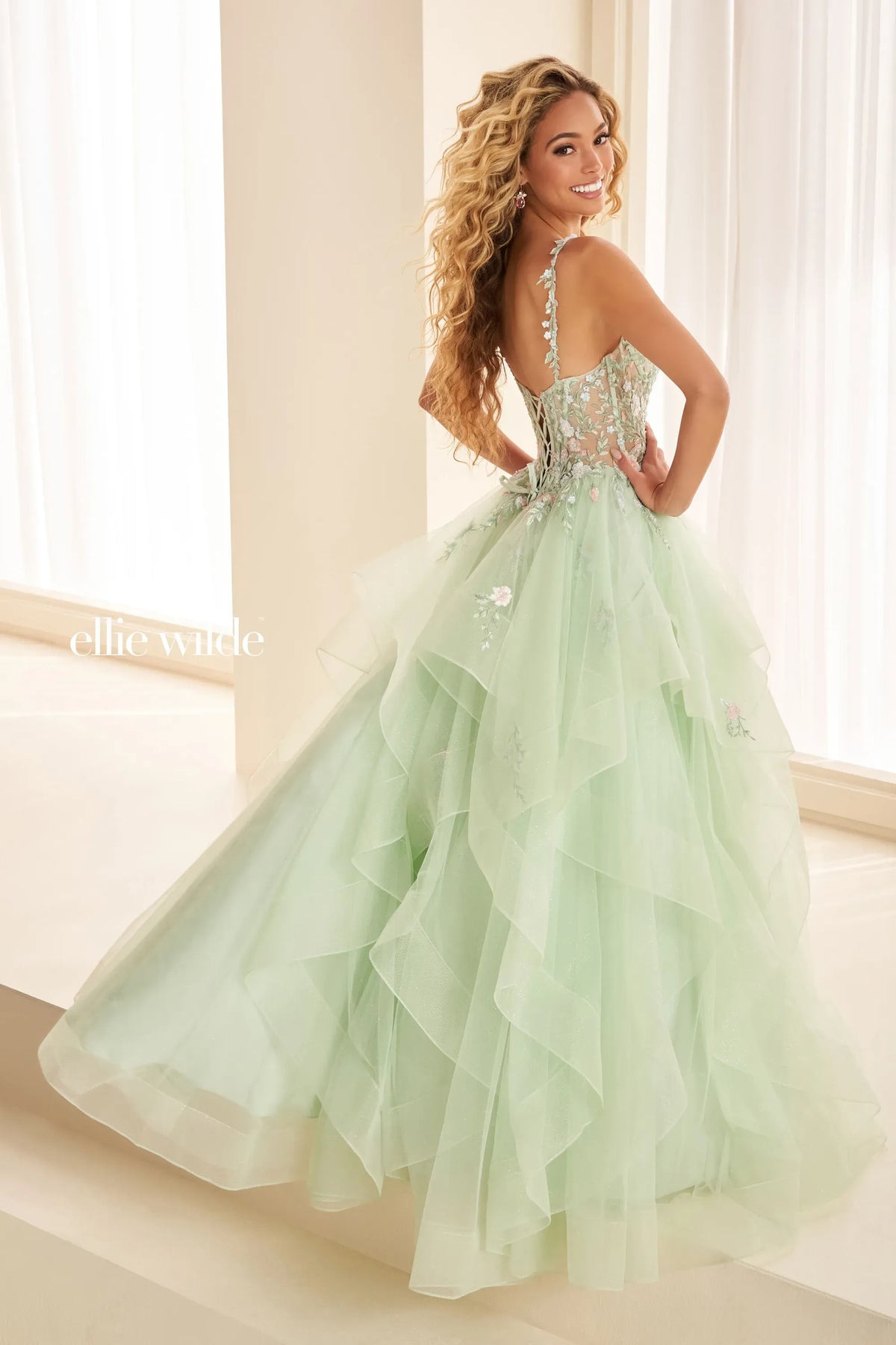 Ellie Wilde Prom Dress Rose Garden Ellie Wilde EW38123 back
