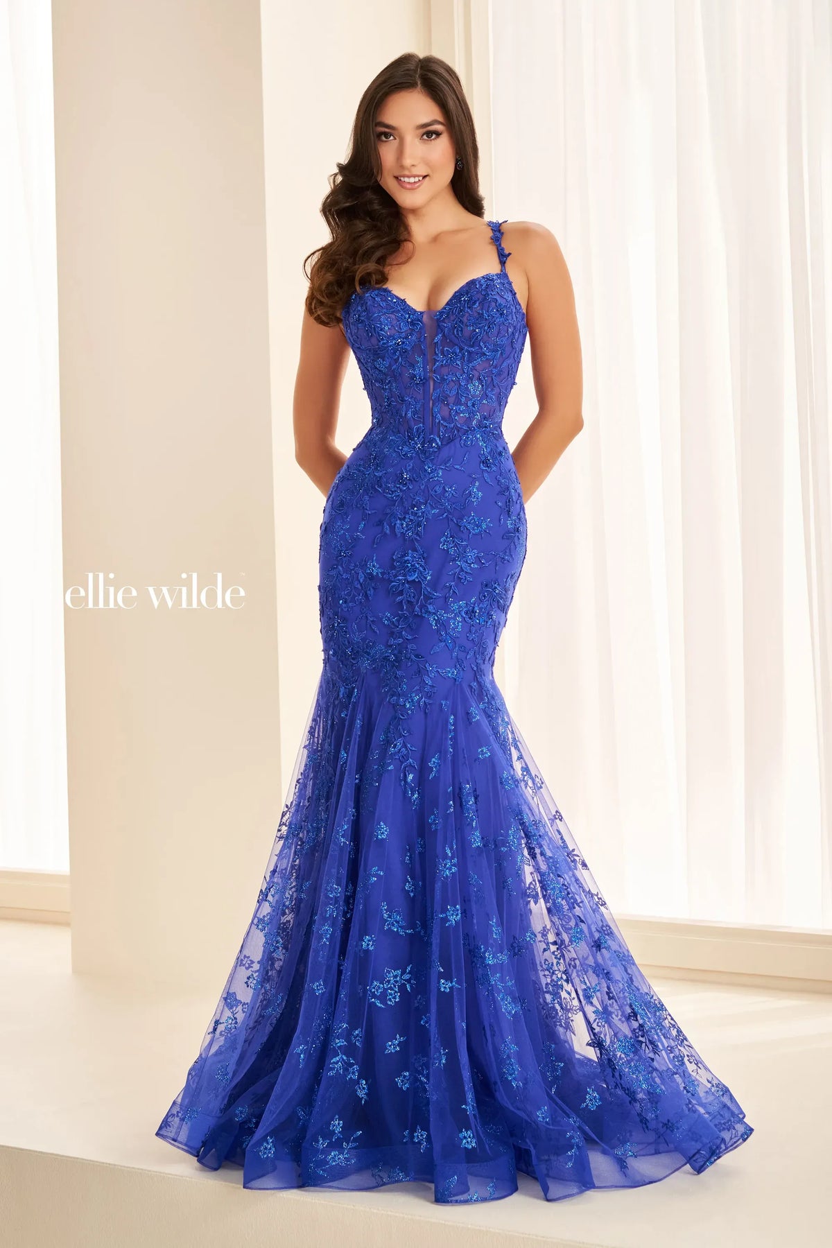 Ellie Wilde Prom Dress Royal Blue Ellie Wilde EW38138
