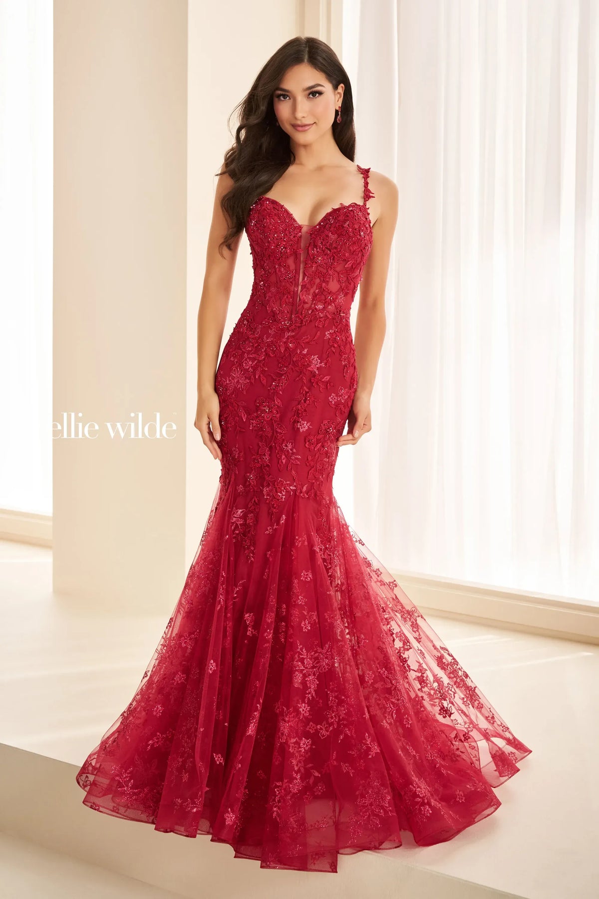 Ellie Wilde Prom Dress Wine Ellie Wilde EW38138