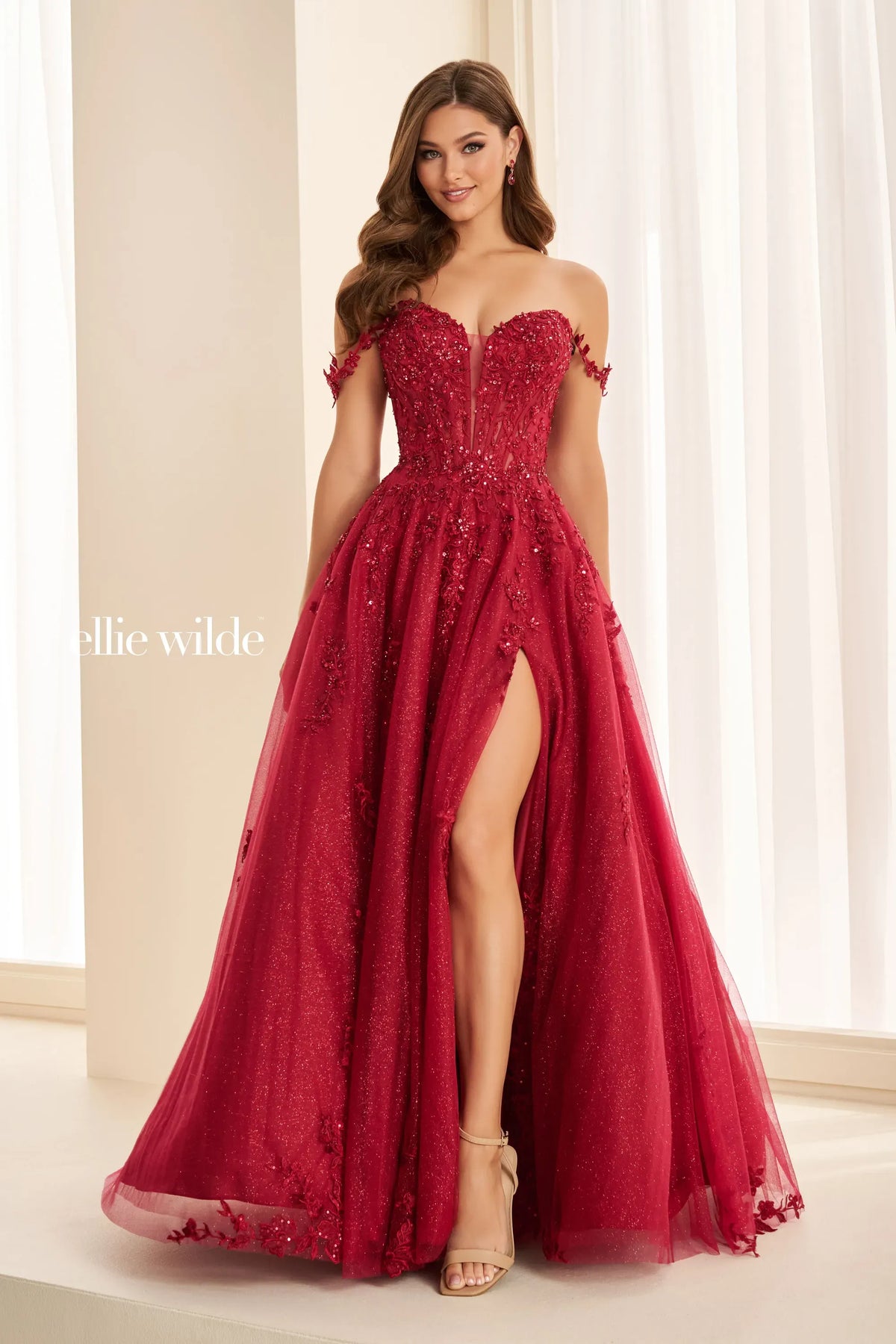 Ellie Wilde Prom Dress Wine Ellie Wilde EW38205