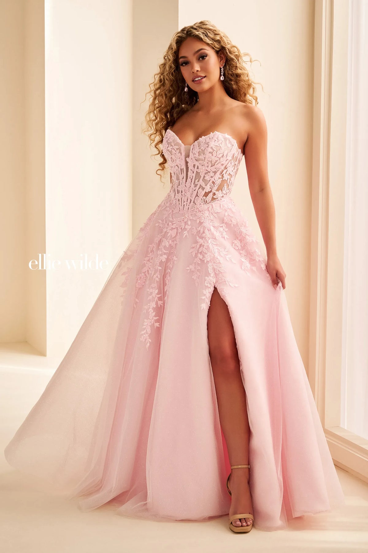 Ellie Wilde Prom Dress Light Pink Ellie Wilde EW38221