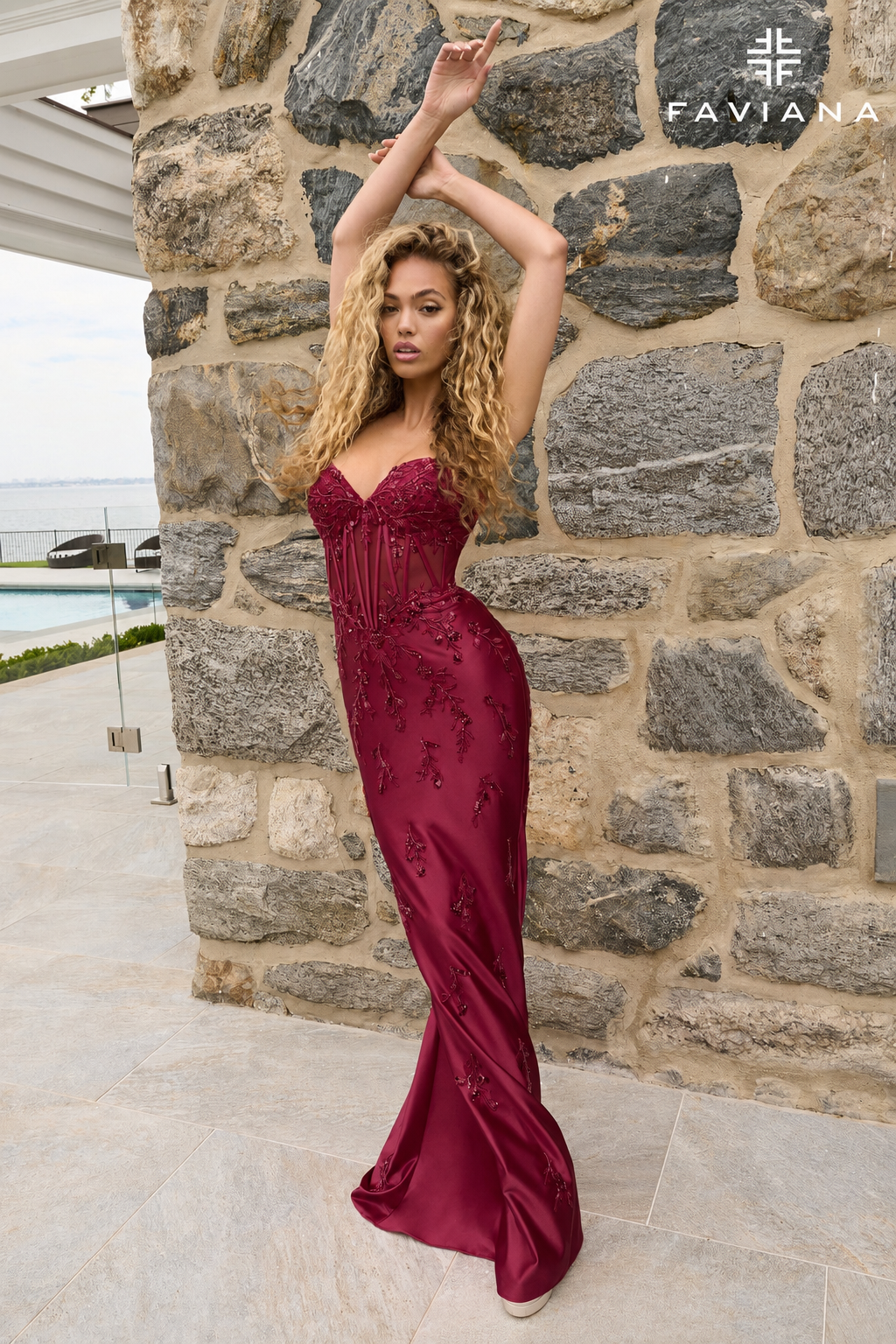 Faviana Prom Dress 00 / Cherry Faviana 11639 Dress