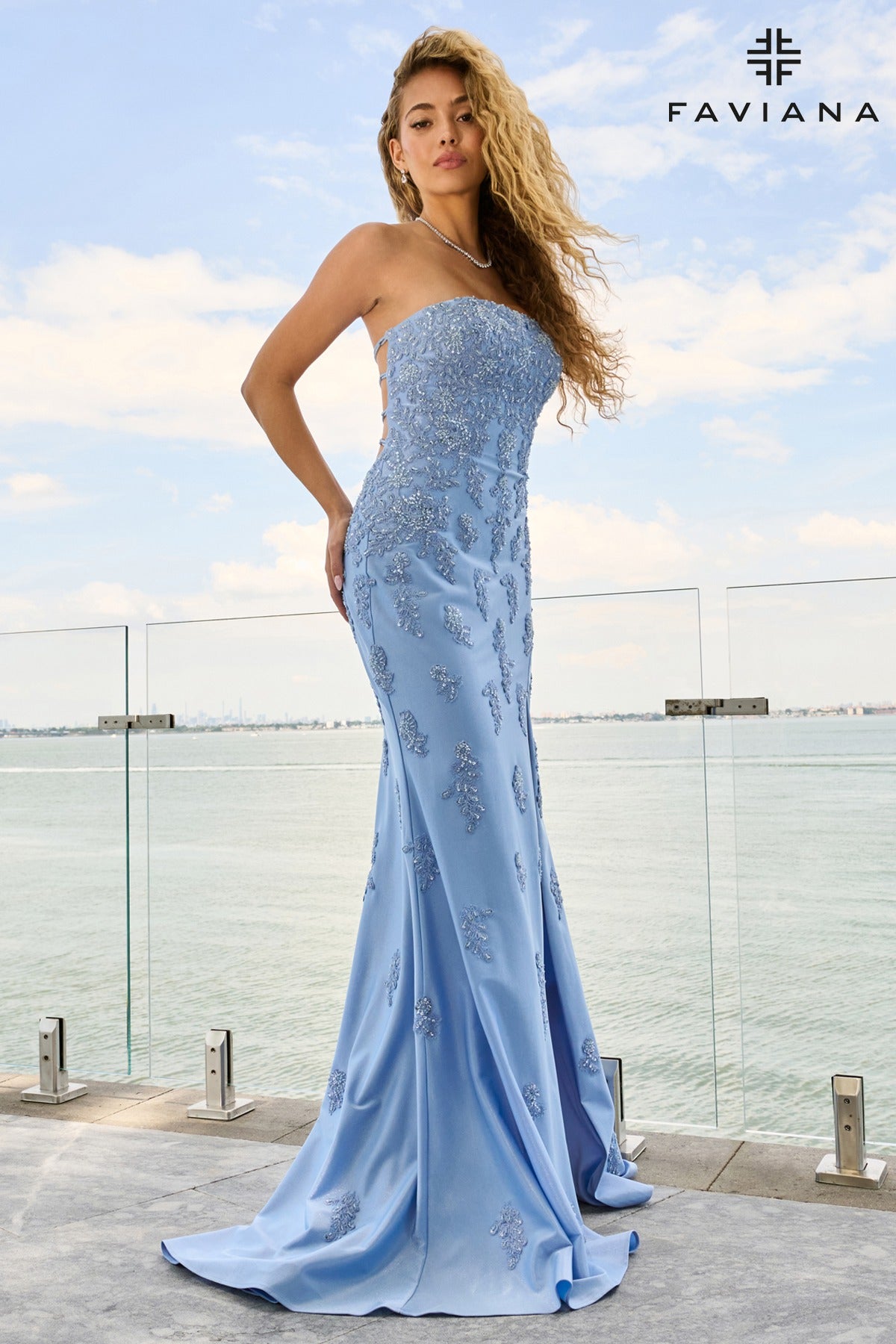 Faviana Prom Dress 00 / Cloud Blue Faviana 11663 Dress