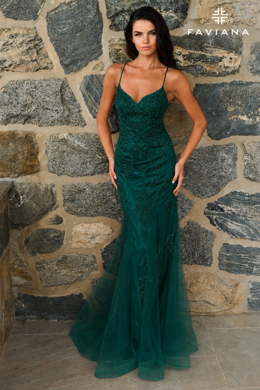 Faviana Prom Dress 00 / Dark Hunter Green Faviana 11624 Dress