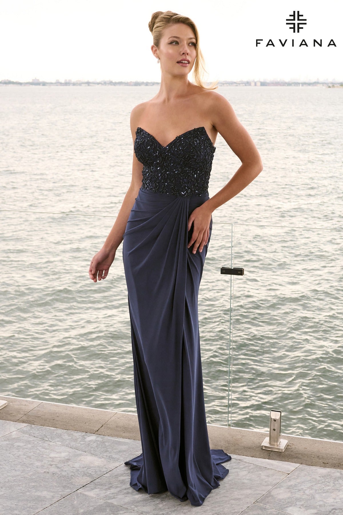 Faviana Prom Dress 00 / Navy Faviana 11636 Dress