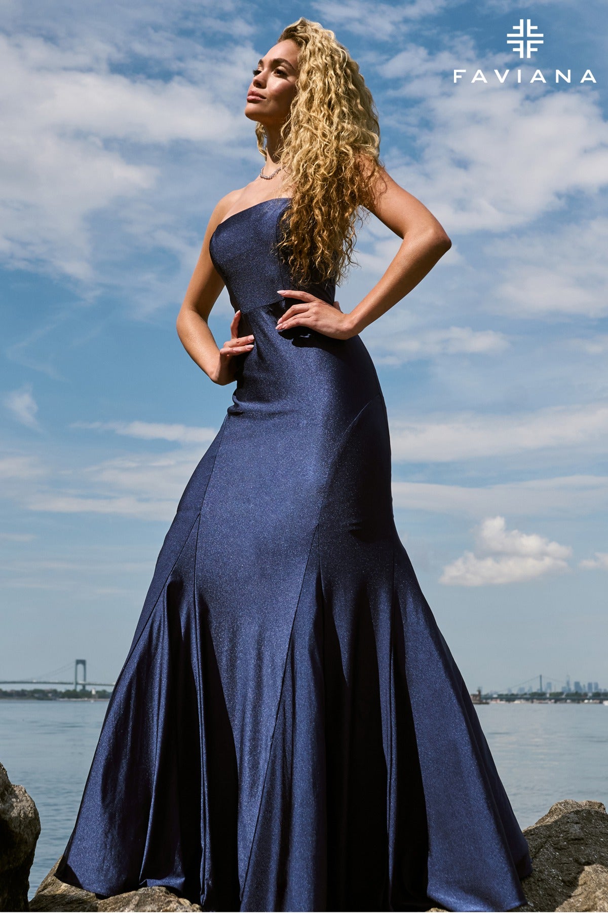 Faviana Prom Dress 00 / Navy Faviana E11660 Dress