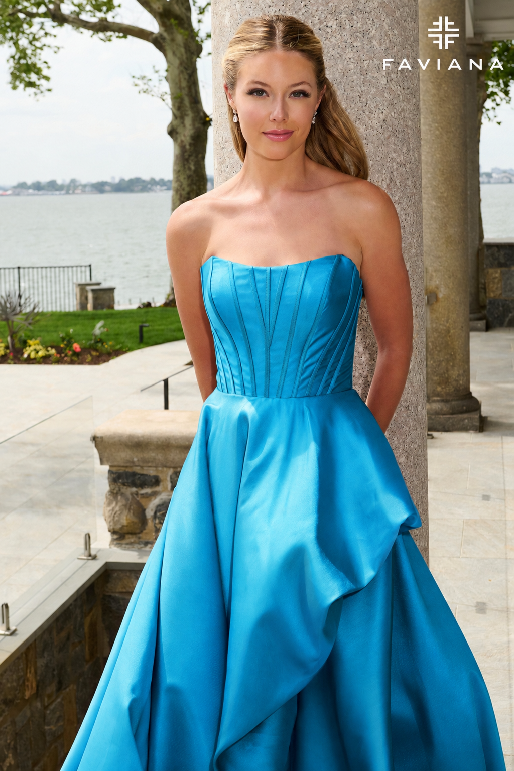 Faviana Prom Dress 00 / Ocean Blue Faviana E11671 Dress