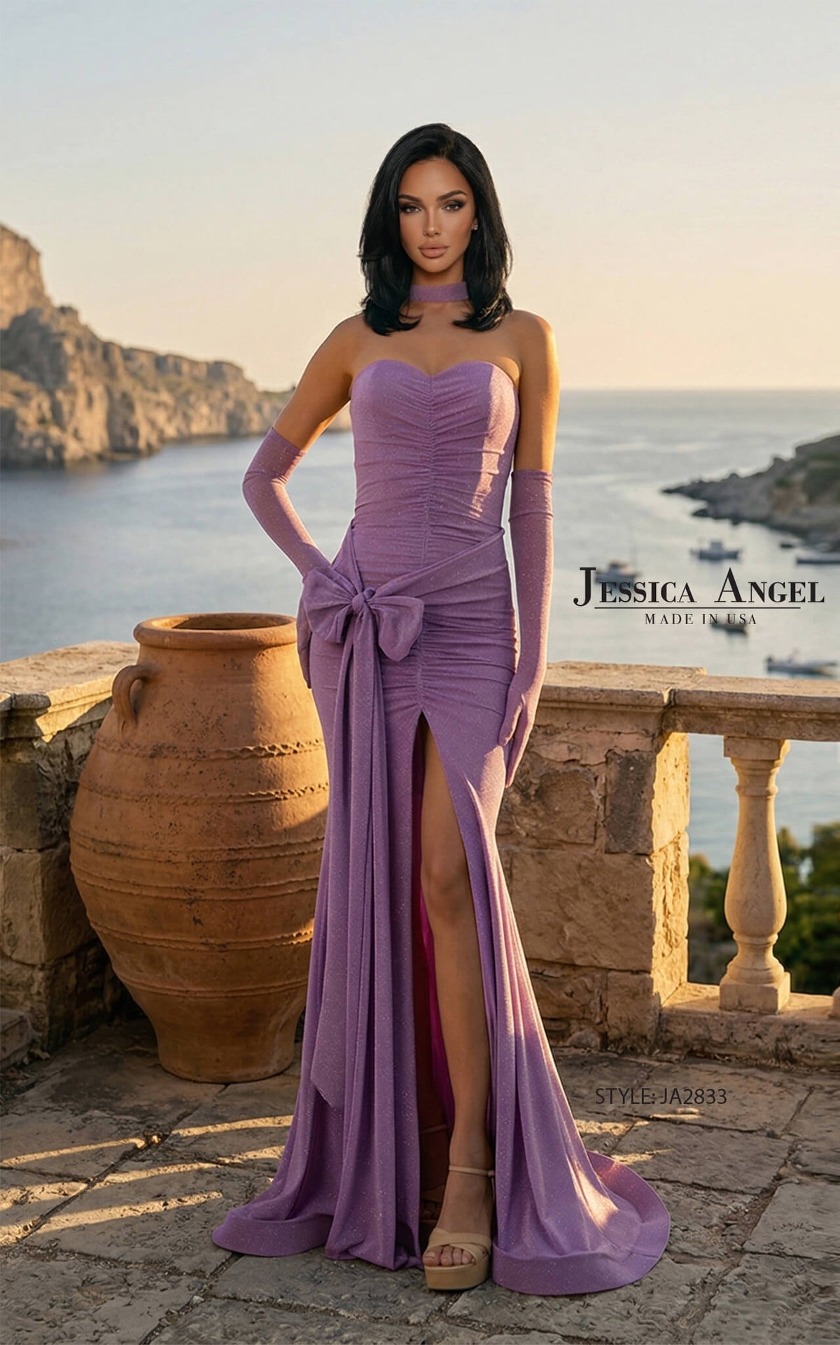 Jessica Angel Dress Jessica Angel JA2833 Glitter Mesh Evening Gown