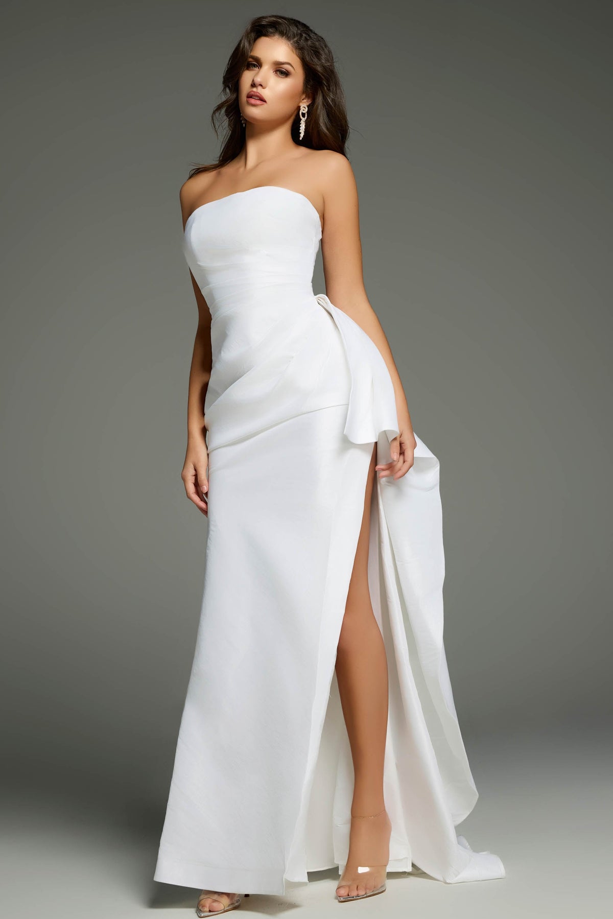 Jovani 36854 Strapless gown with pleated bodice