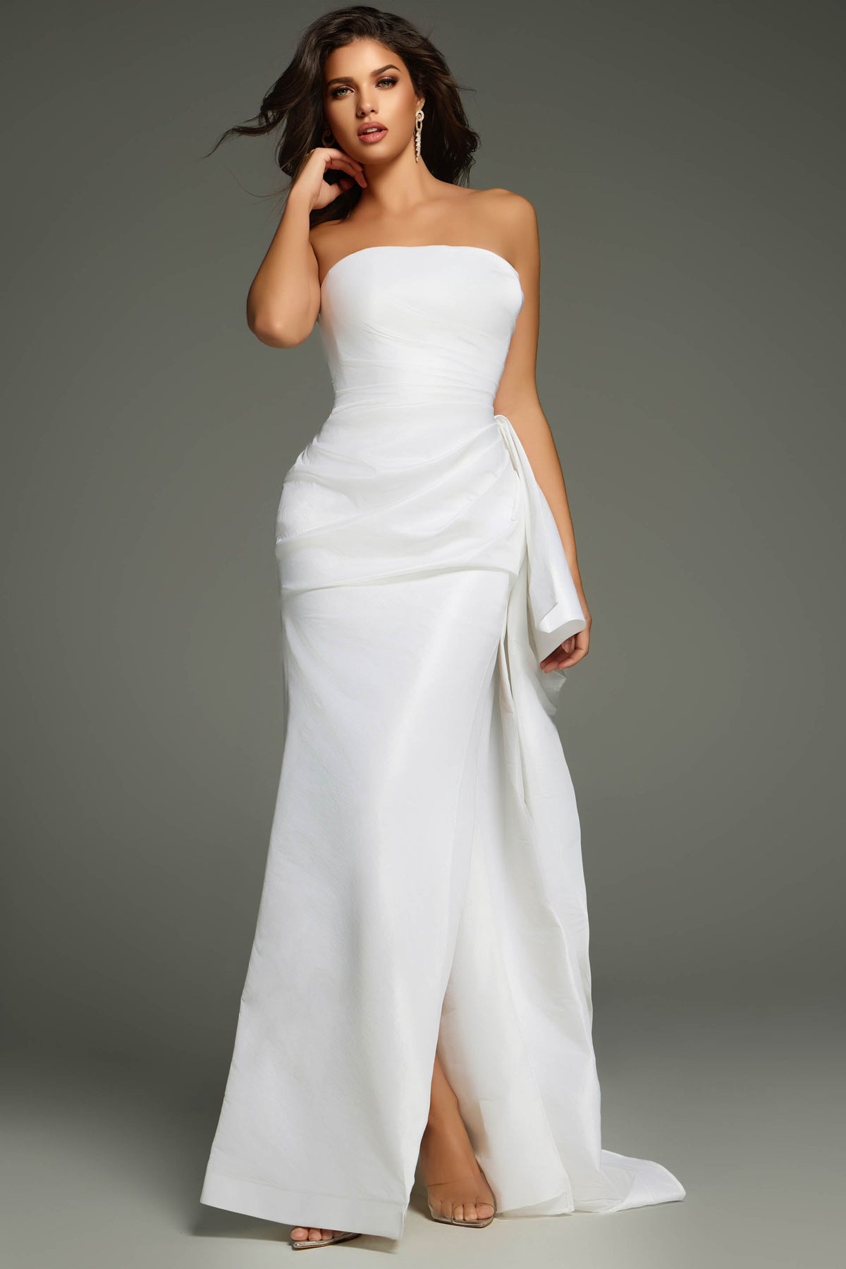 Jovani 36854 Strapless gown with pleated bodice