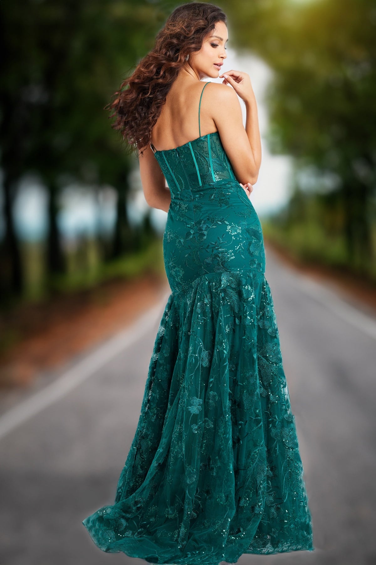 Jovani 38004 Yellow V Neckline Beaded Gown