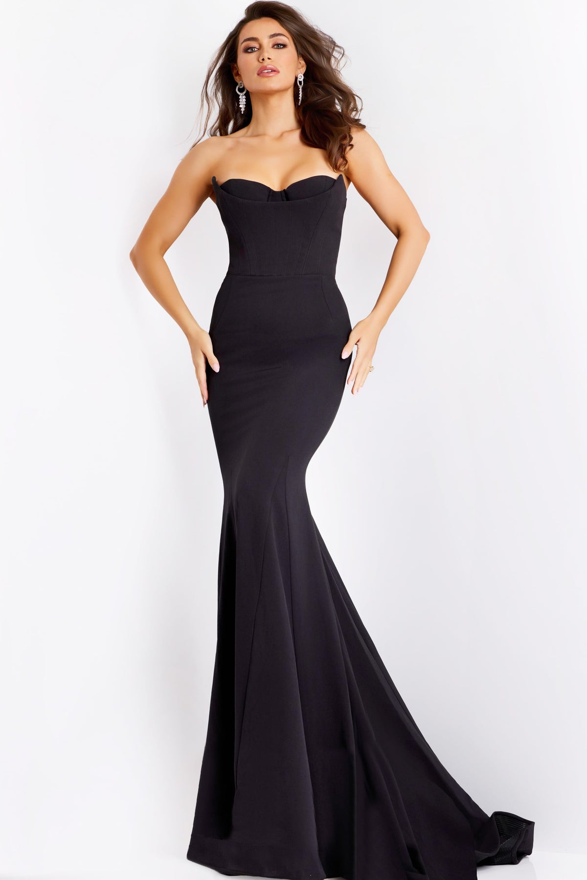 Jovani 38974 Strapless Mermaid Gown With Structured Bodice