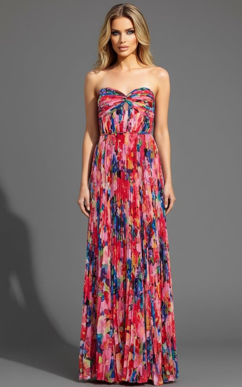 Jovani 42564 Strapless Floral Print Gown