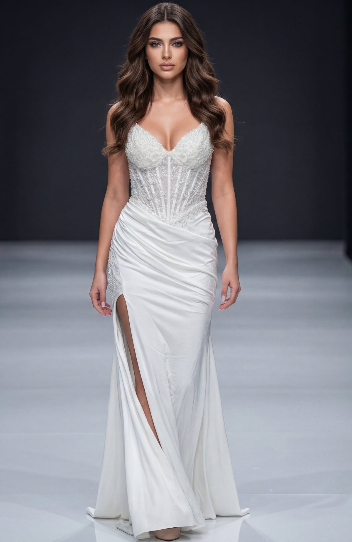 Jovani 43283 Embellished Sheath Gown with Illusion Bodice
