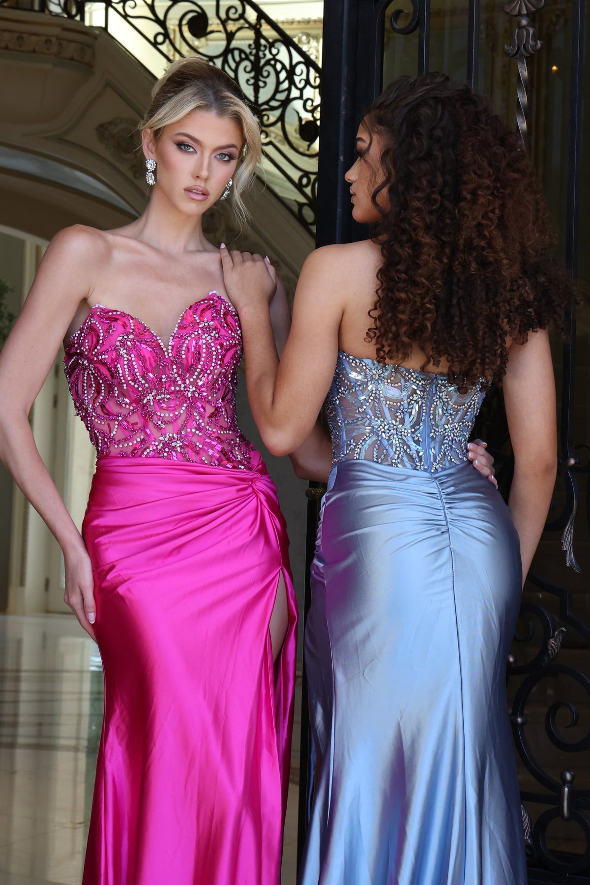 Jovani 43417 Embellished Corset Satin Mermaid Gown