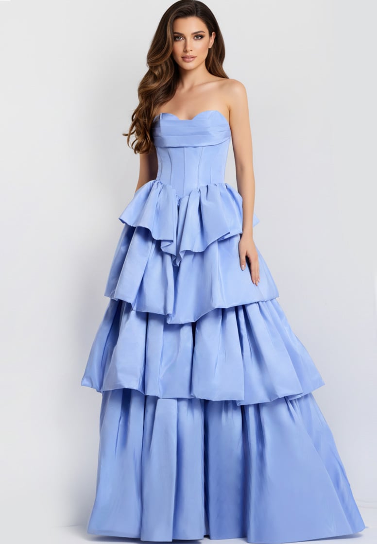 Jovani 45111 Dramatic Tiered Taffeta Corset Ball Gown