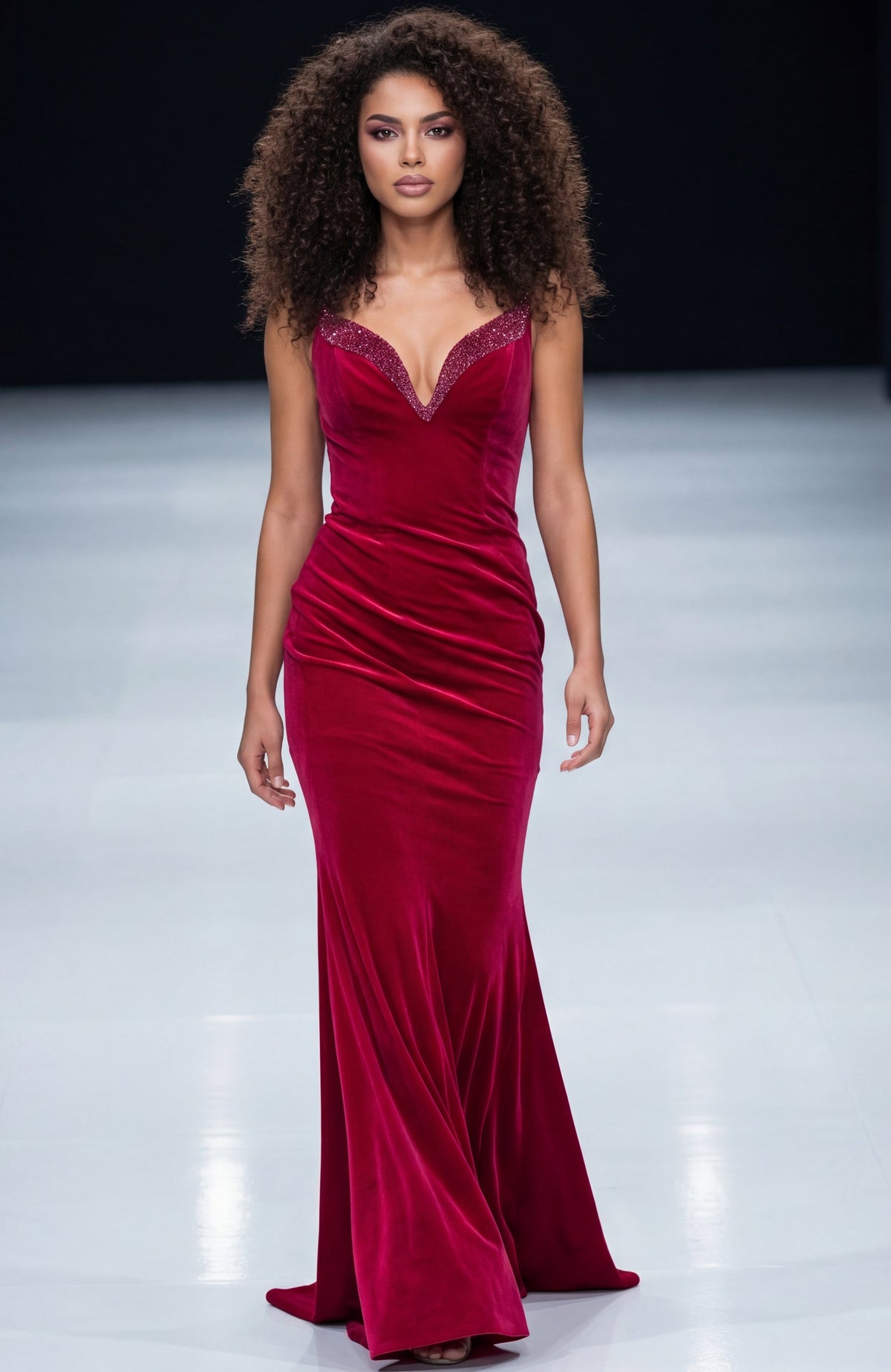 Jovani 45479 Strapless Velvet Gown with Sweetheart Neckline