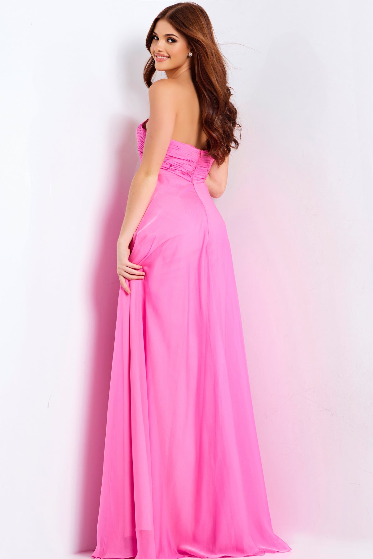 Jovani 47041 Strapless Flowing Chiffon Prom Dress