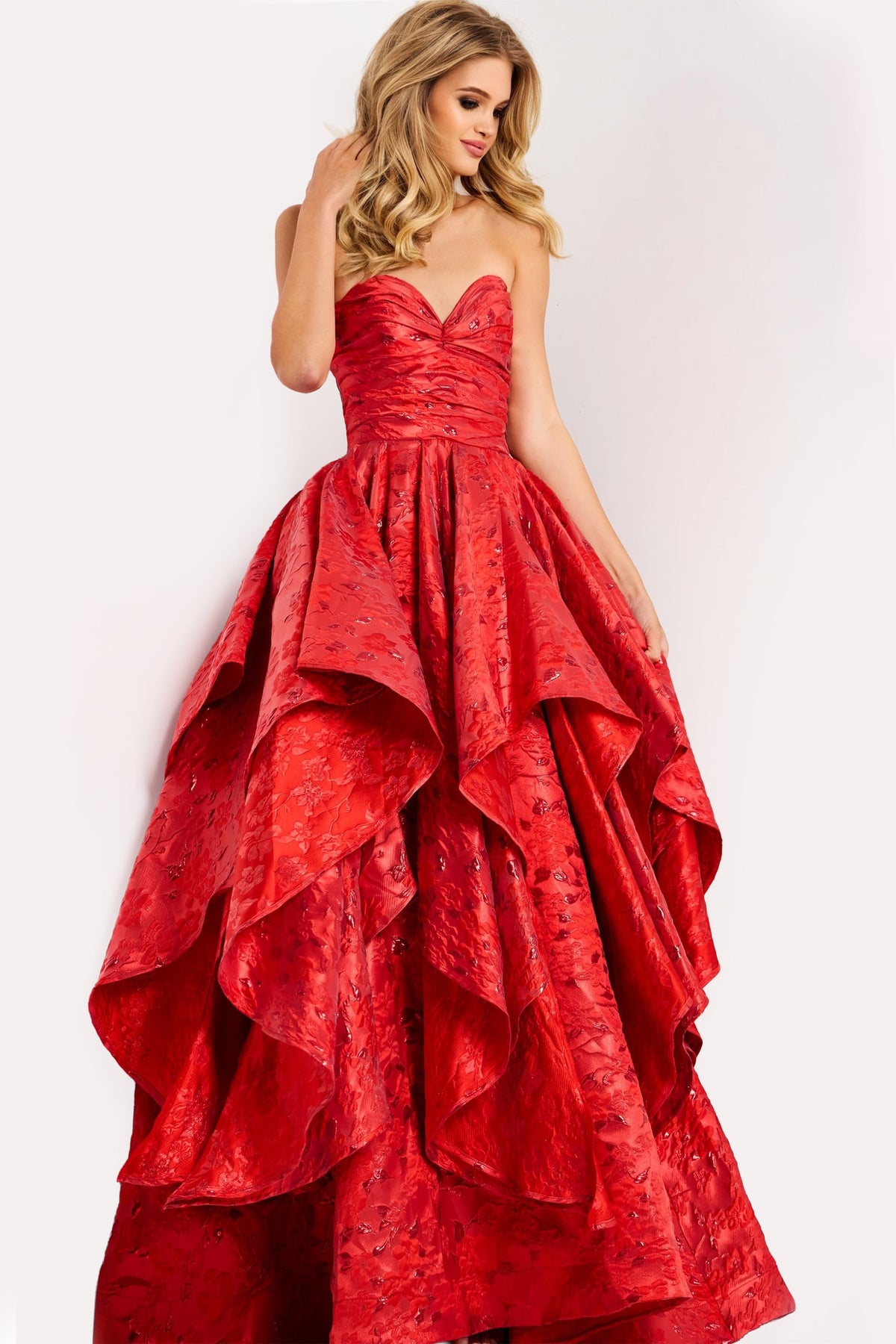 Jovani 47394 Strapless Tiered Ball Gown Prom Dress