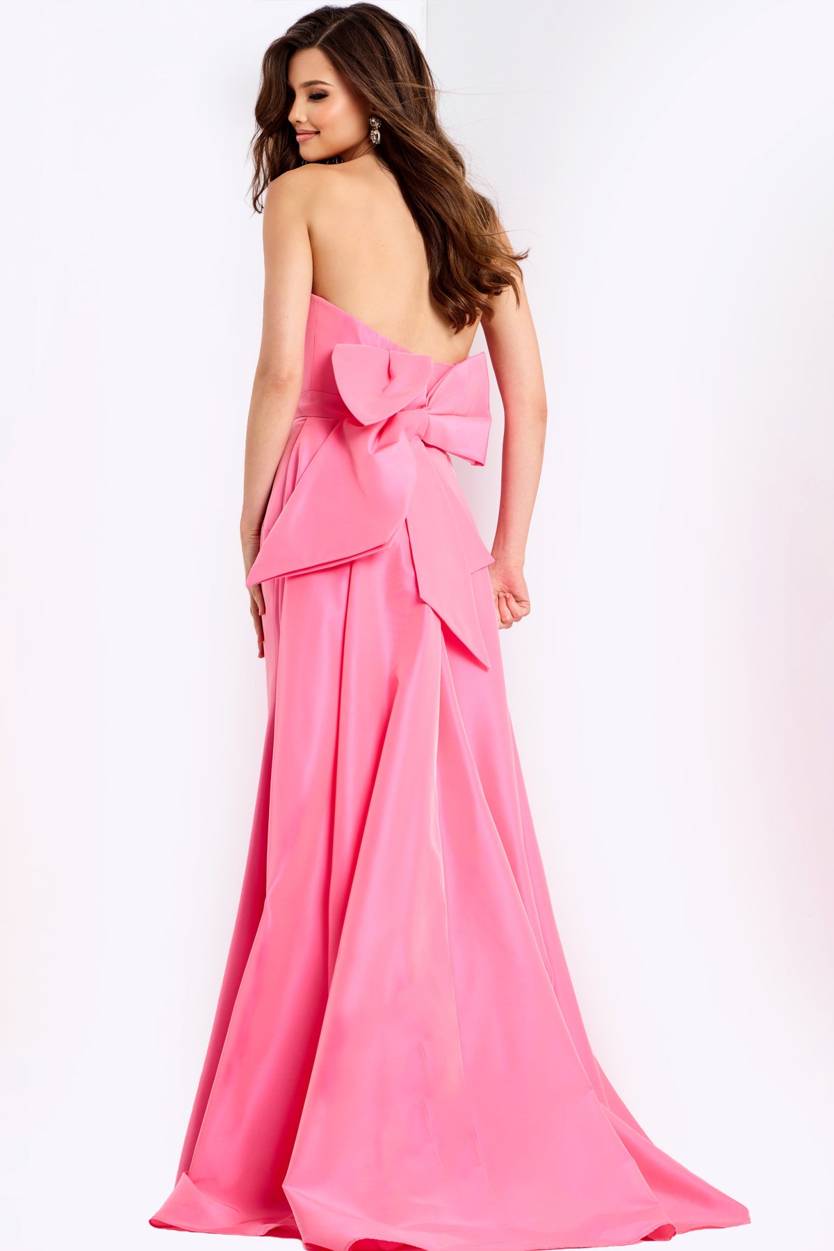 Jovani 47495 Strapless Satin Ball Gown With Back Bow