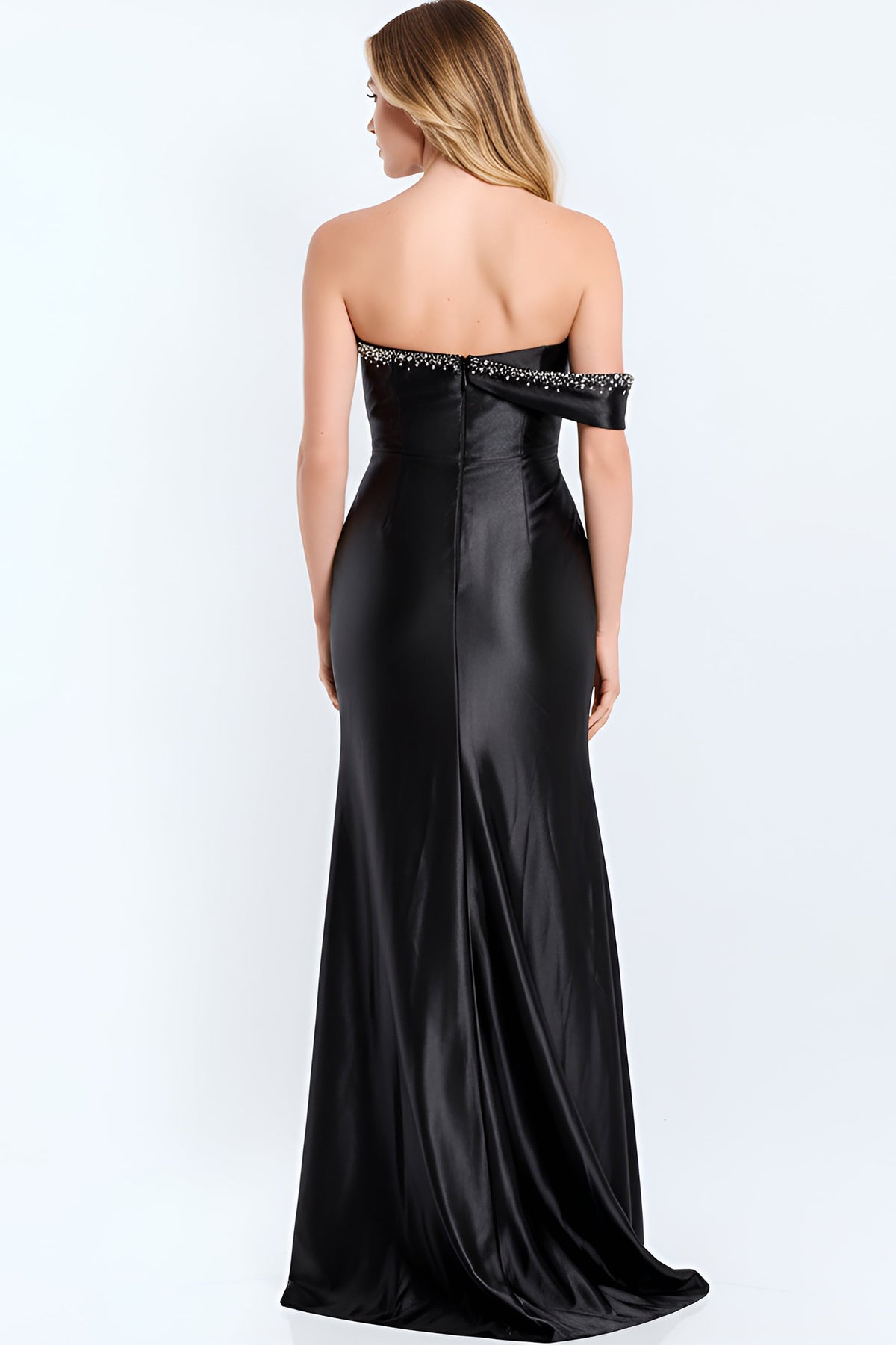 Jovani 47607 Off Shoulder Satin Gown
