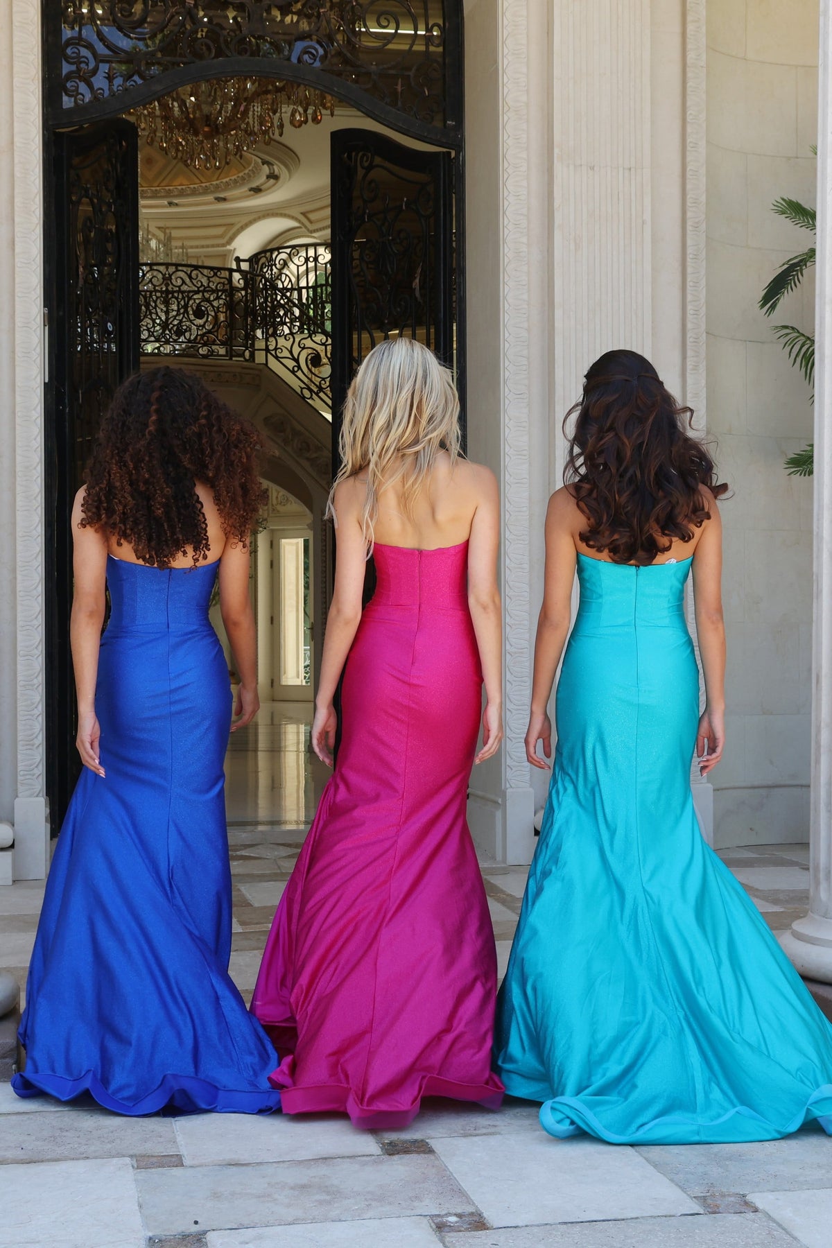 Jovani 48498 Strapless Mermaid Prom Dress with High Slit