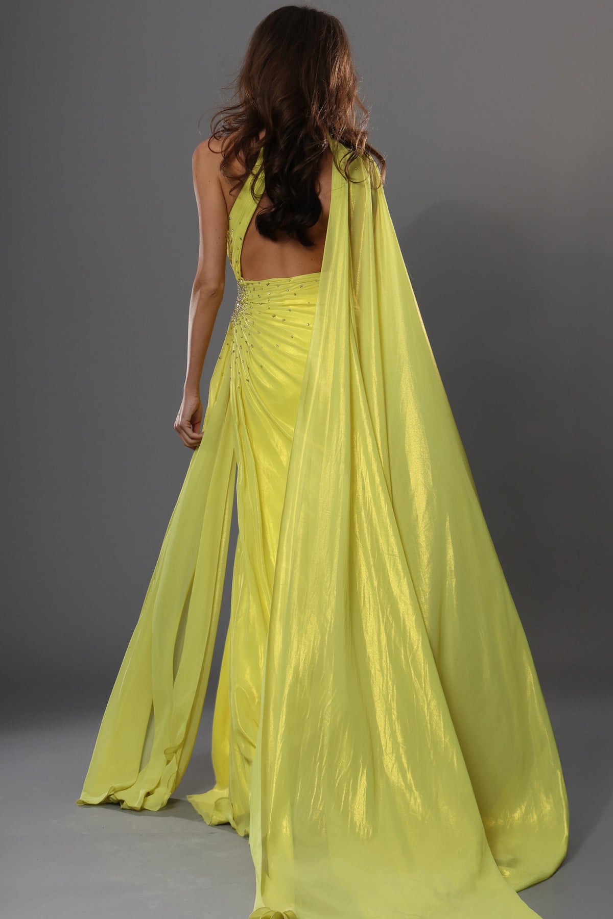 Jovani Evening Dress Asymmetric Choker Cutout Dress - Jovani 48058