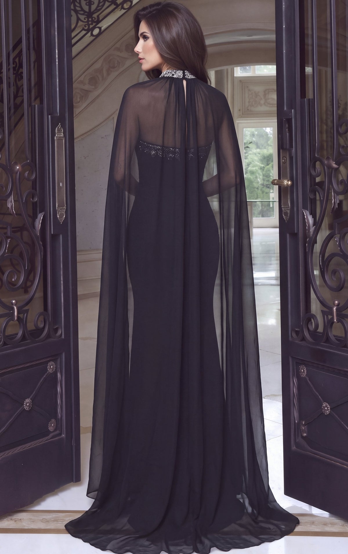 Jovani Evening Dress Black Black Embellished Column Gown - Jovani 53894