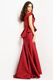 Jovani Evening Dress Jovani 03944 Rose Off the Shoulder High Slit Evening Dress