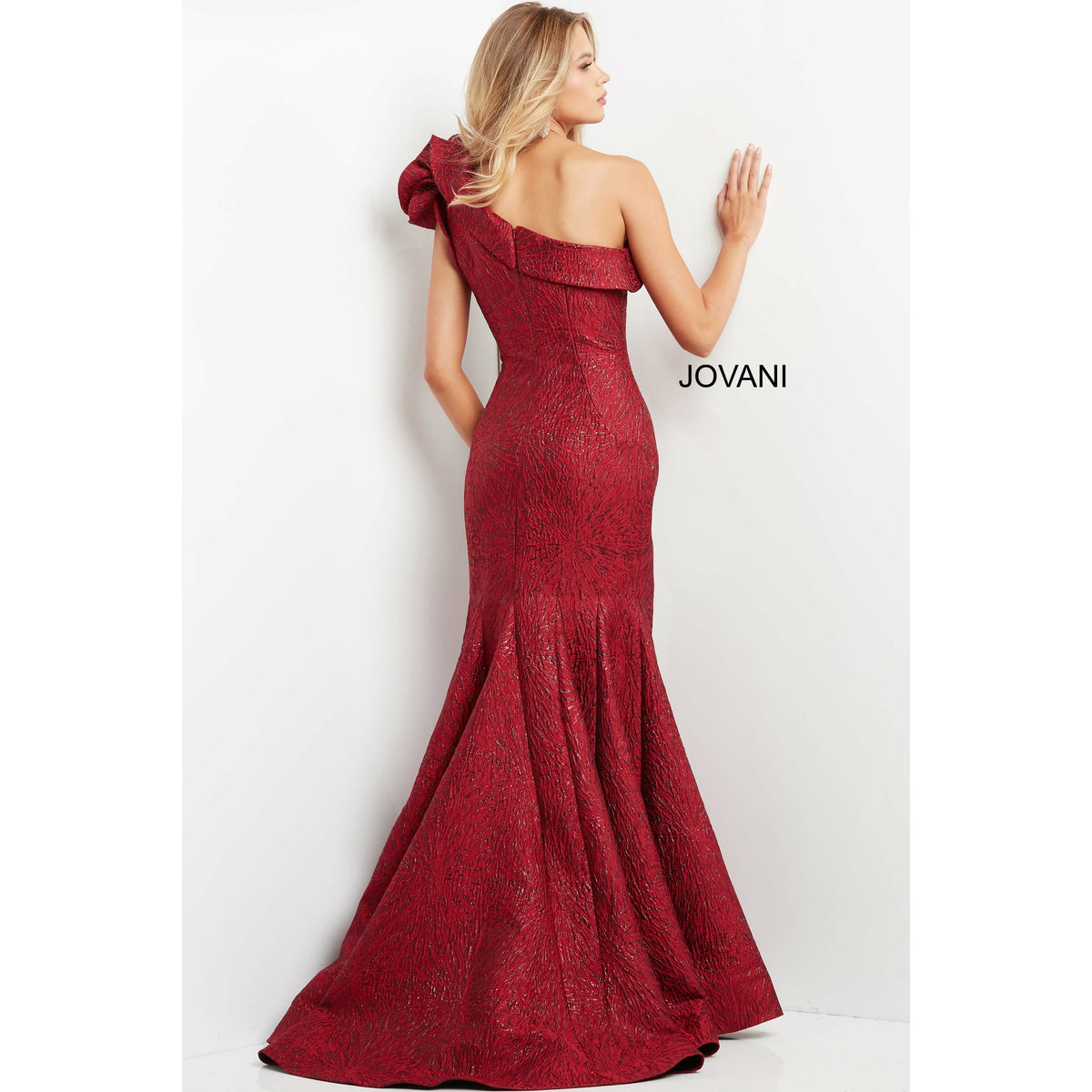 Jovani Evening Dress Jovani 05176 One Shoulder Mermaid Evening Gown