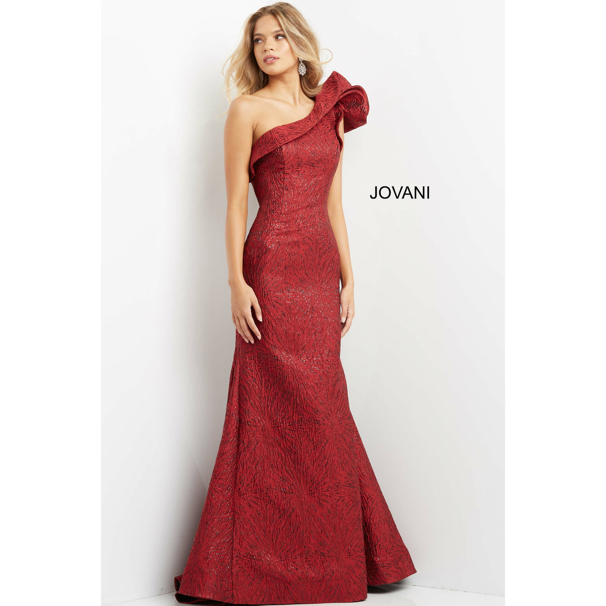 Jovani Evening Dress Jovani 05176 One Shoulder Mermaid Evening Gown